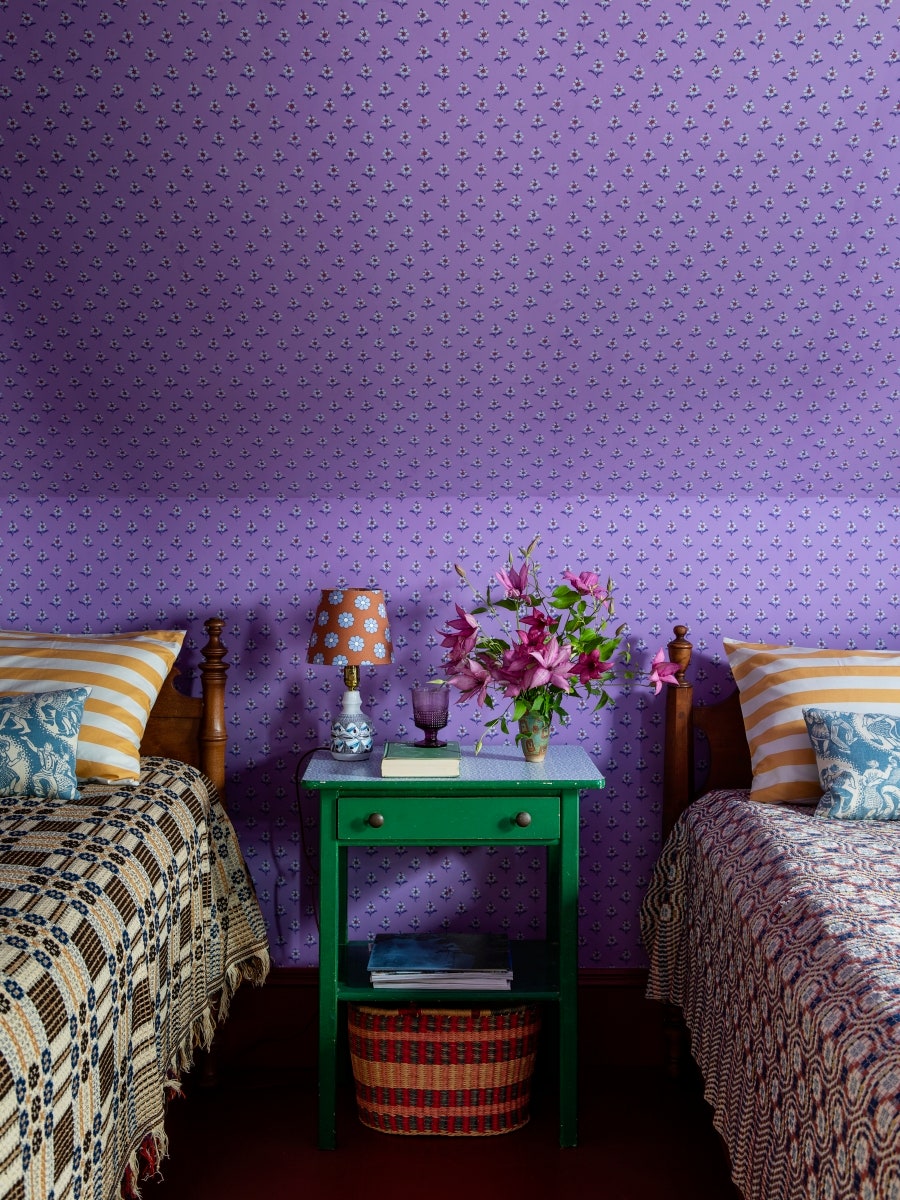 Whats the Goldilocks zone of pillows In this bedroom Merrell opted for a simple twopersingle bed—one for sleeping and...