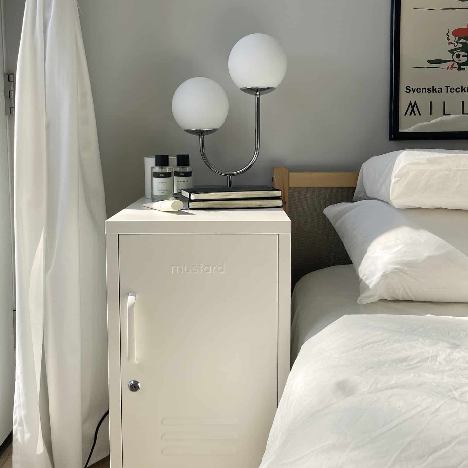 The inside of my nightstand is giving cluttercore but I love that the door on the Shorty keeps anyone but me from seeing it.