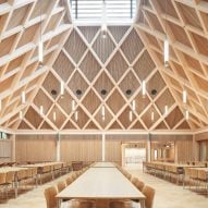 Interior of Ibstock Place School Refectory in Roehampton by Maccreanor Lavington