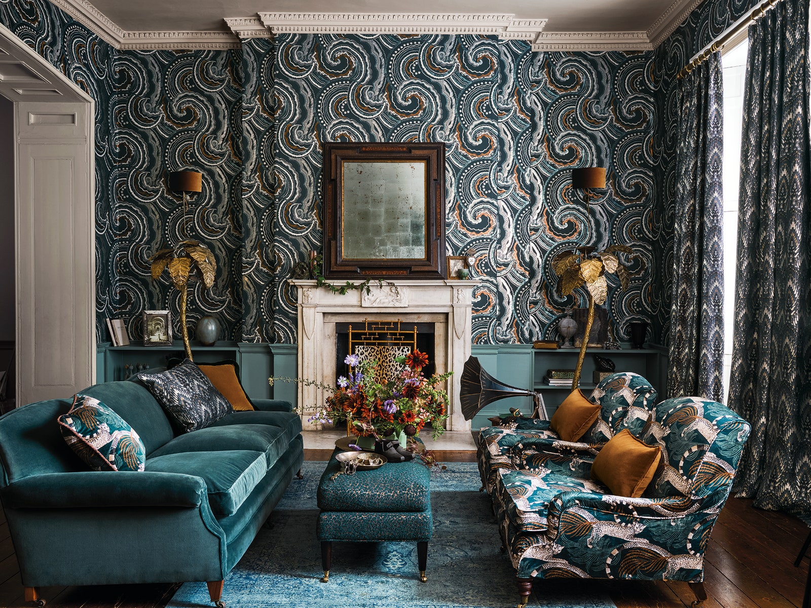 The Temperley London collection for Romo spans wallcovering fabric plain velvets trimmings and cushions.