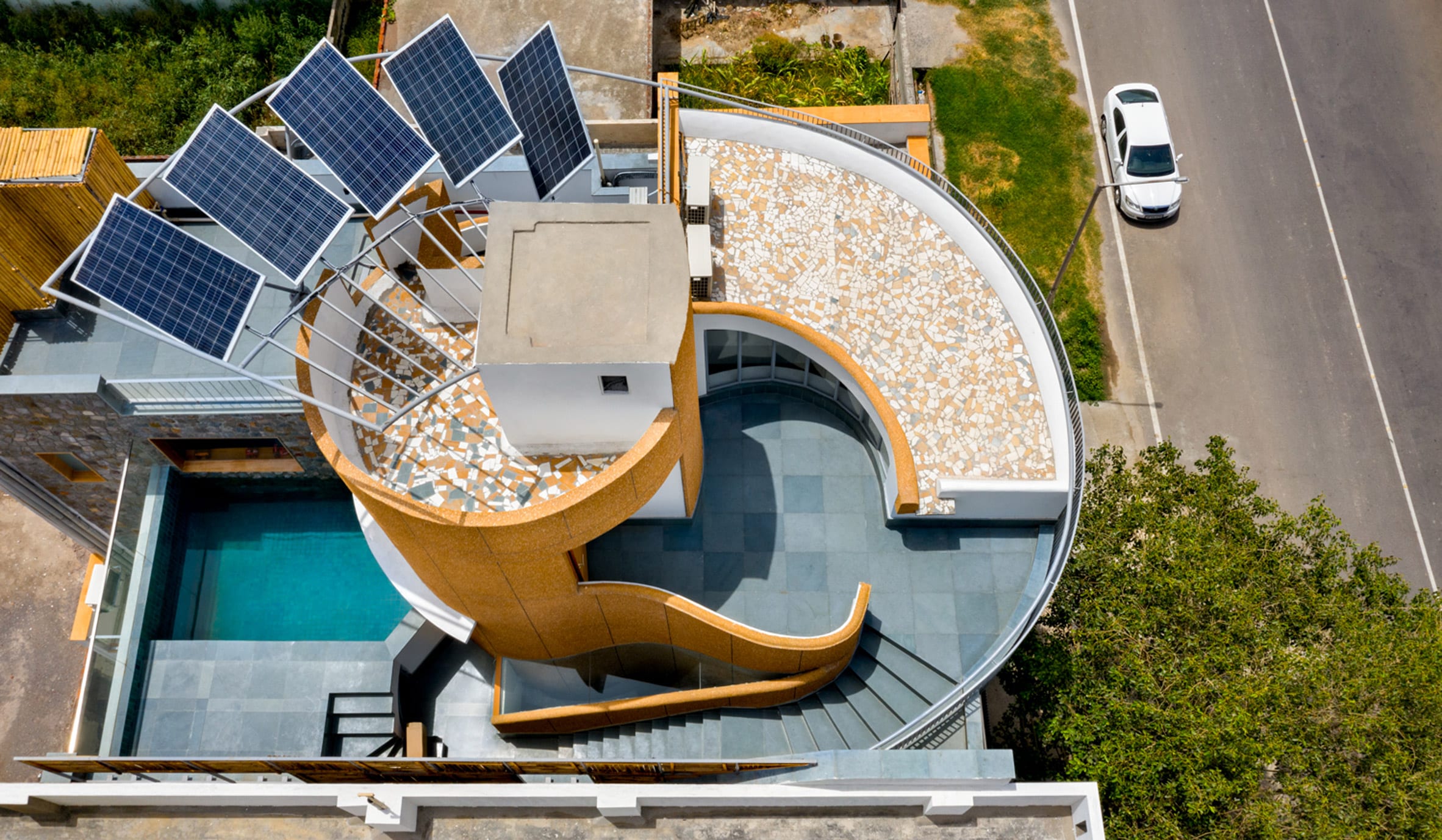 Roof with solar panels
