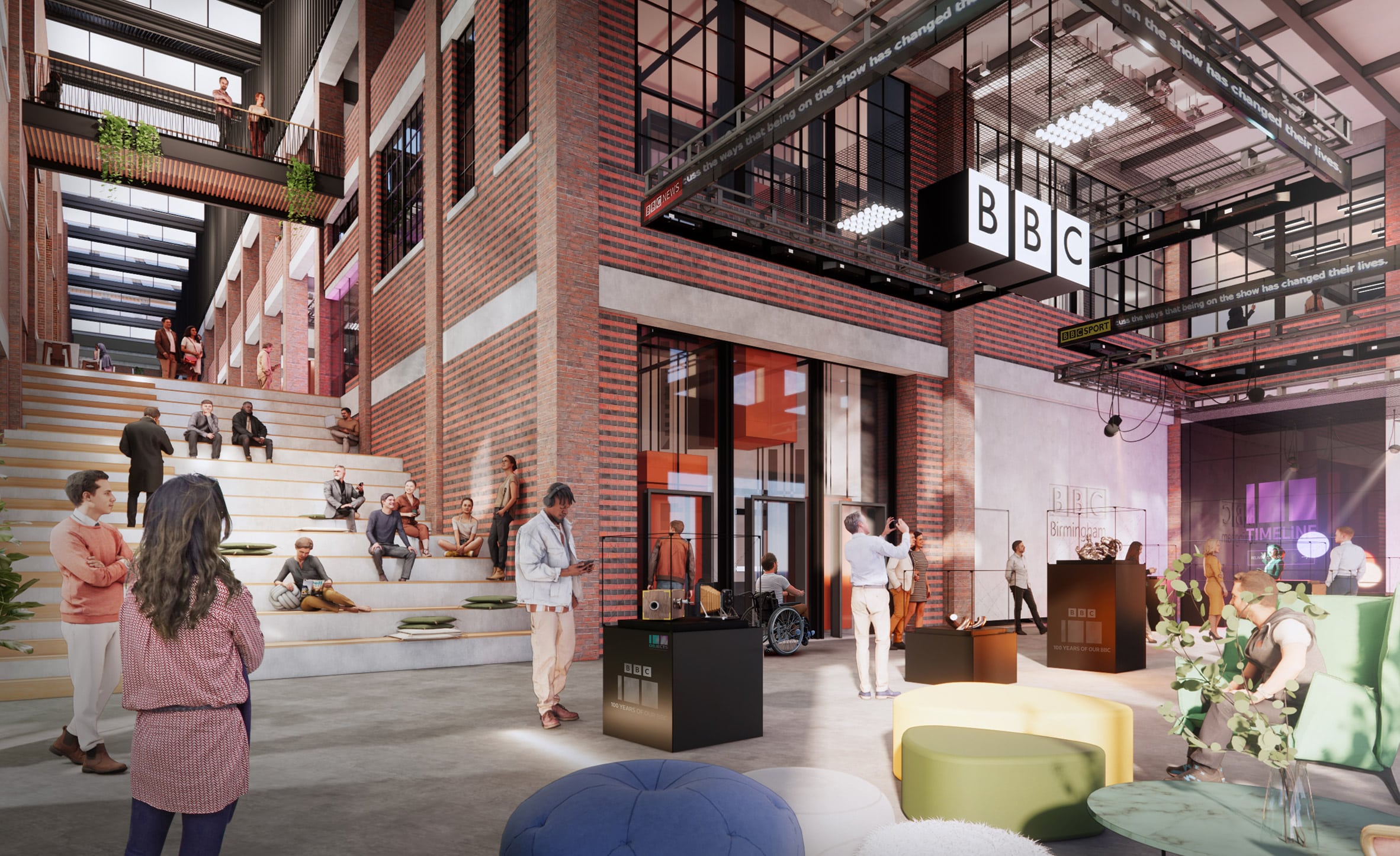 Interior of BBC headquarters by Glenn Howells Architects