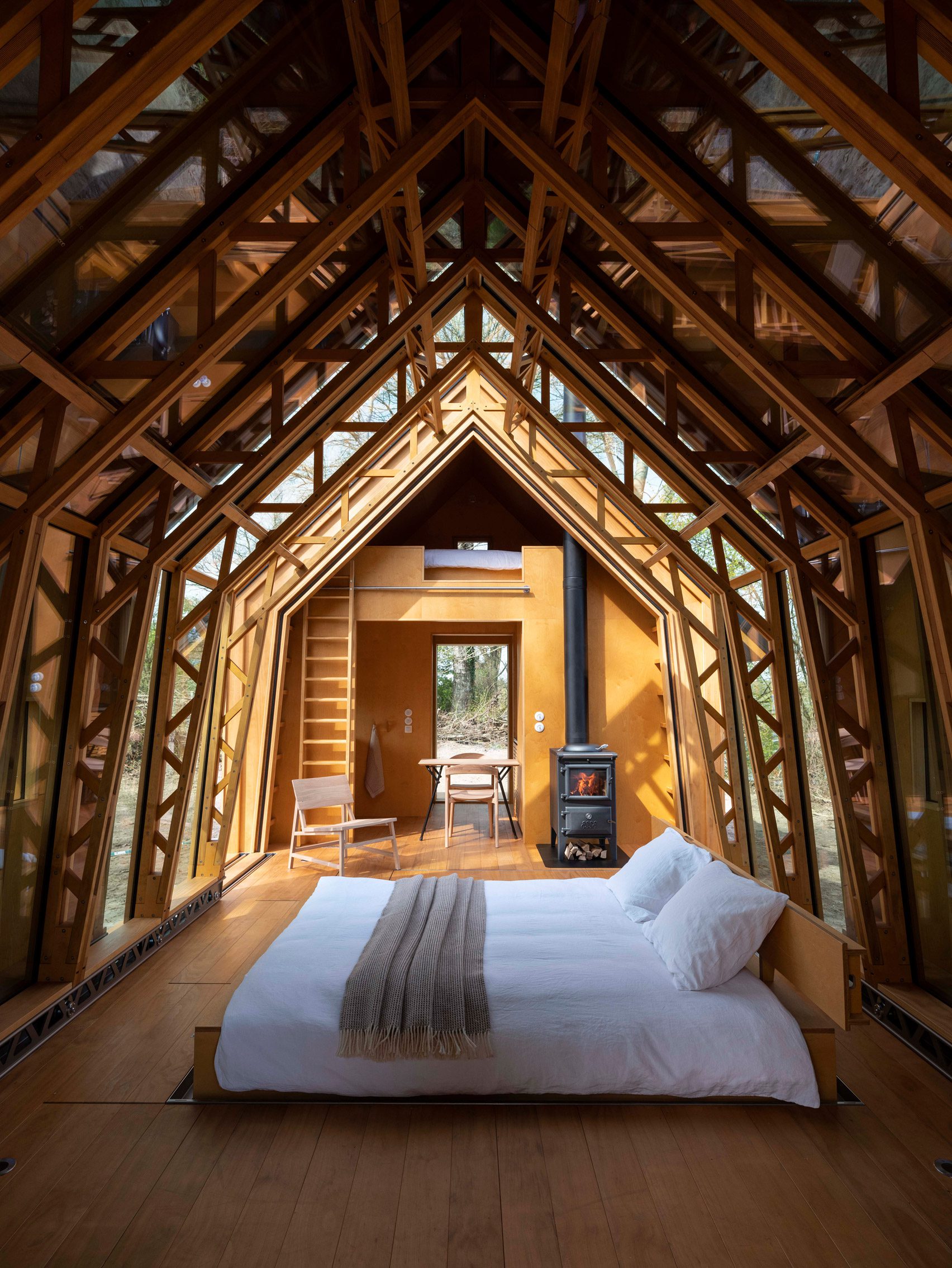 Interior of Cabin Anna in the Netherlands by Caspar Schols