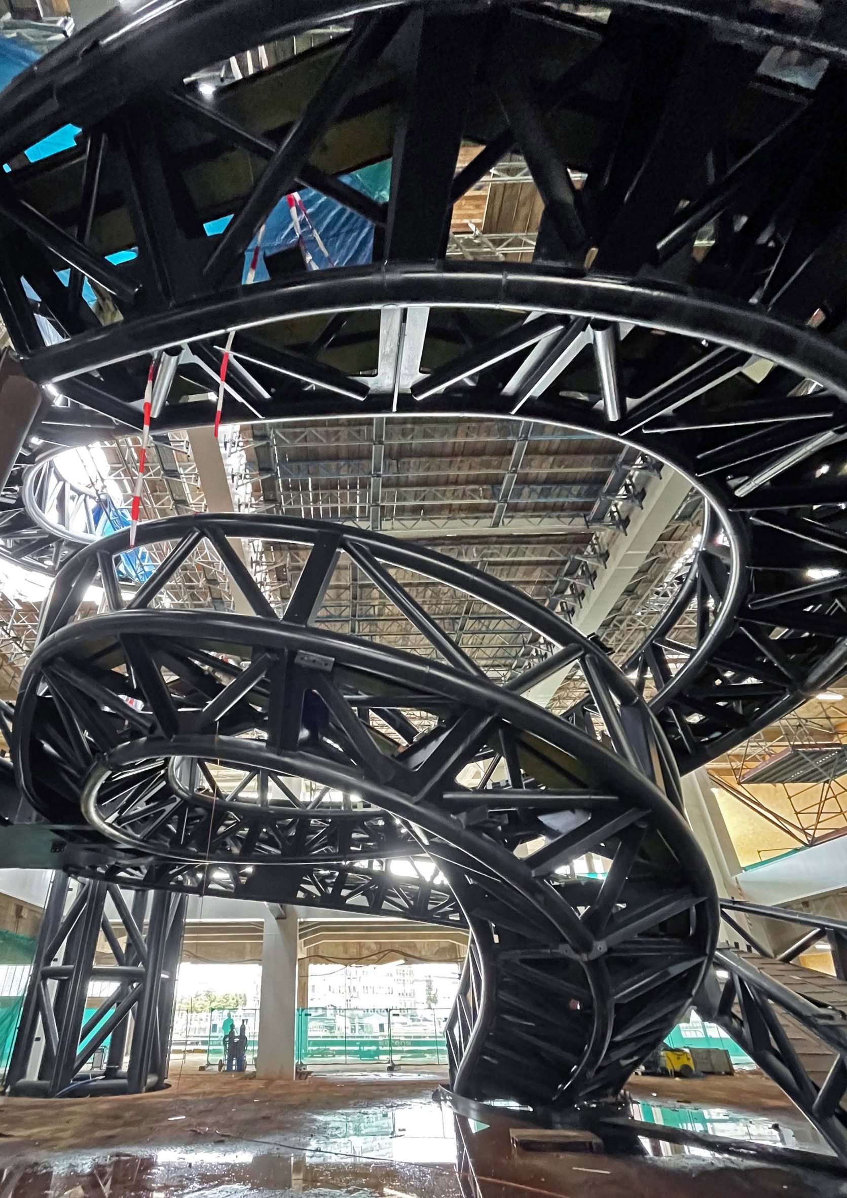 Detail of spiral staircase at Fenix Museum by MAD