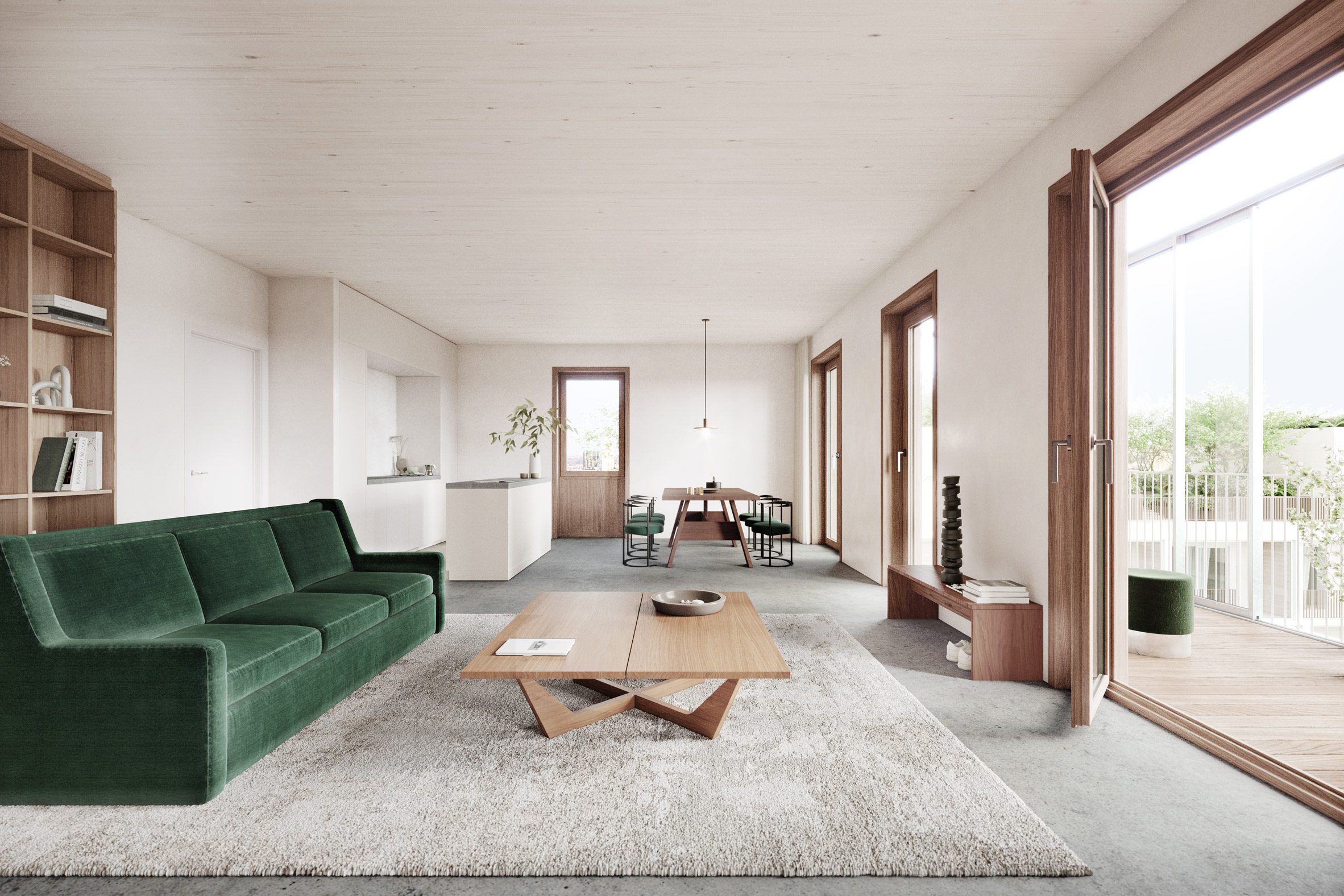 Interior render of an apartment