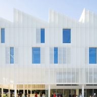 Perforated metal facade of Exterior of Digi-Tech Factory