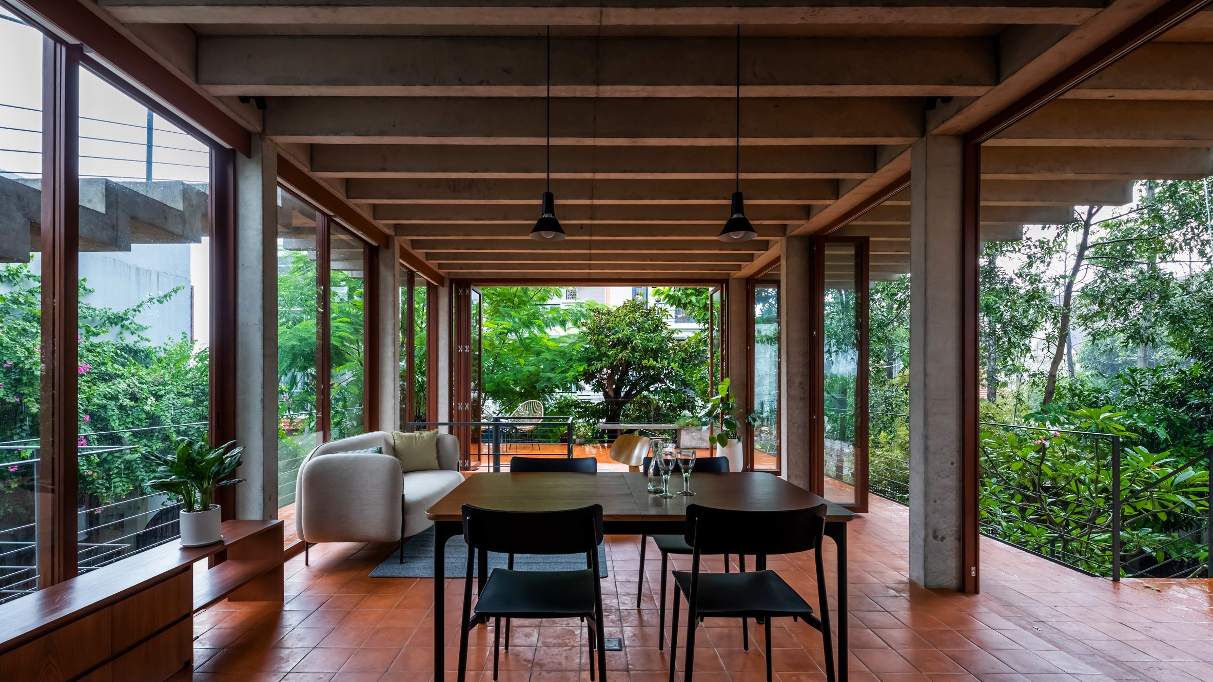 Open living room of Vietnamese home