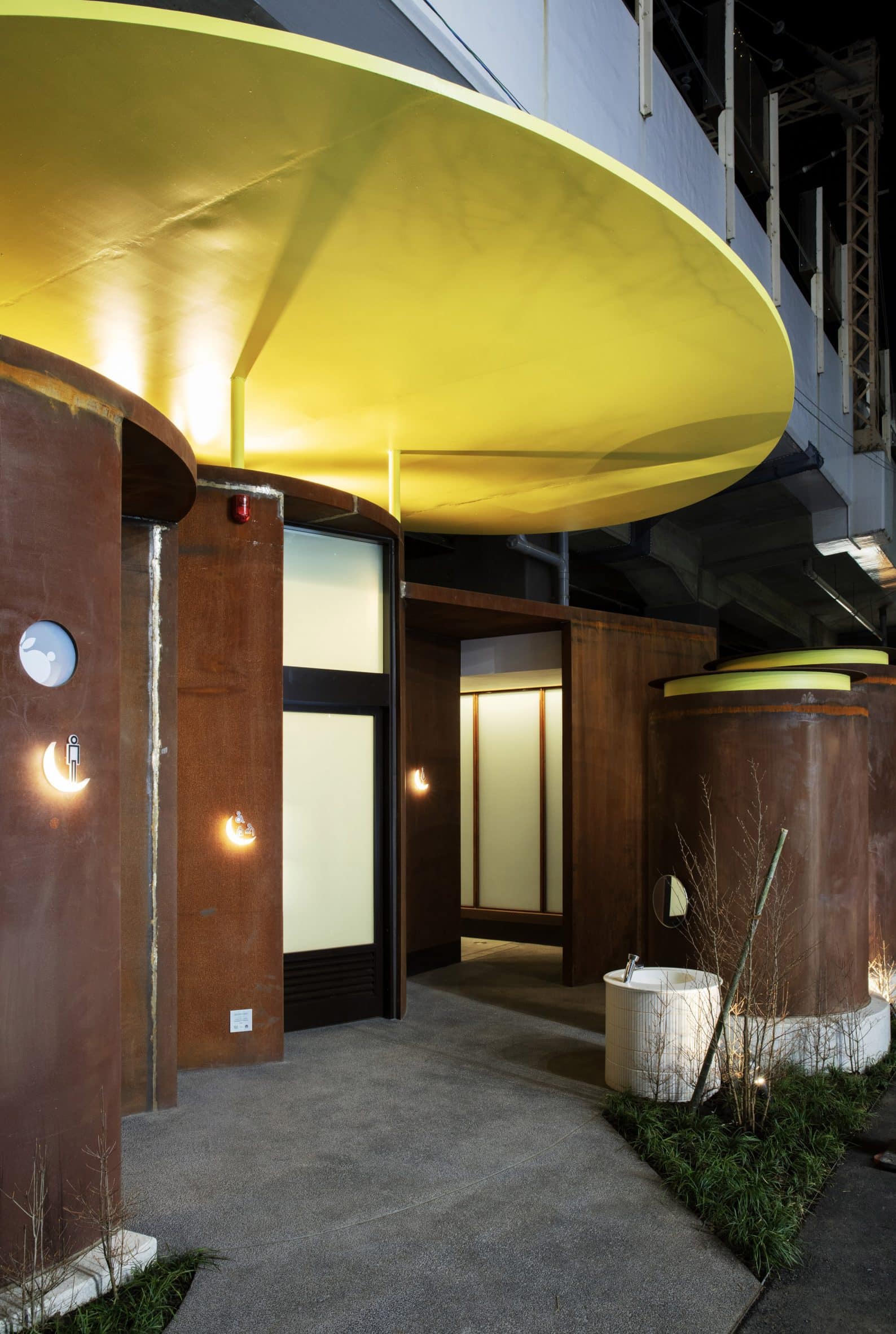 Weathering steel toilet in Tokyo