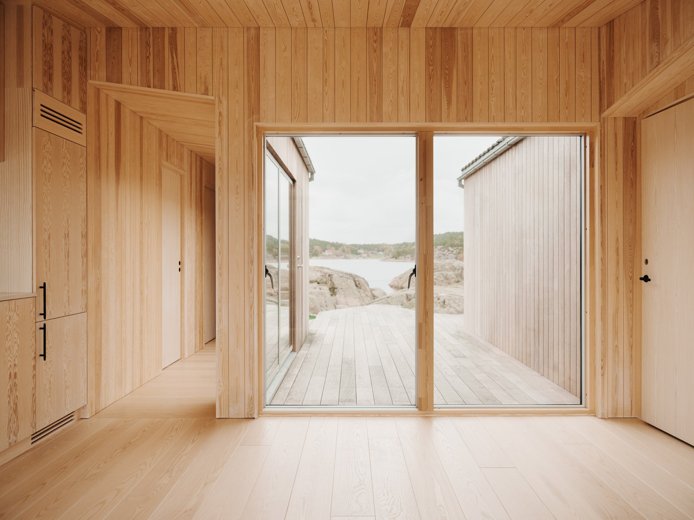 View of terrace outside Kjerringholmen in Norway