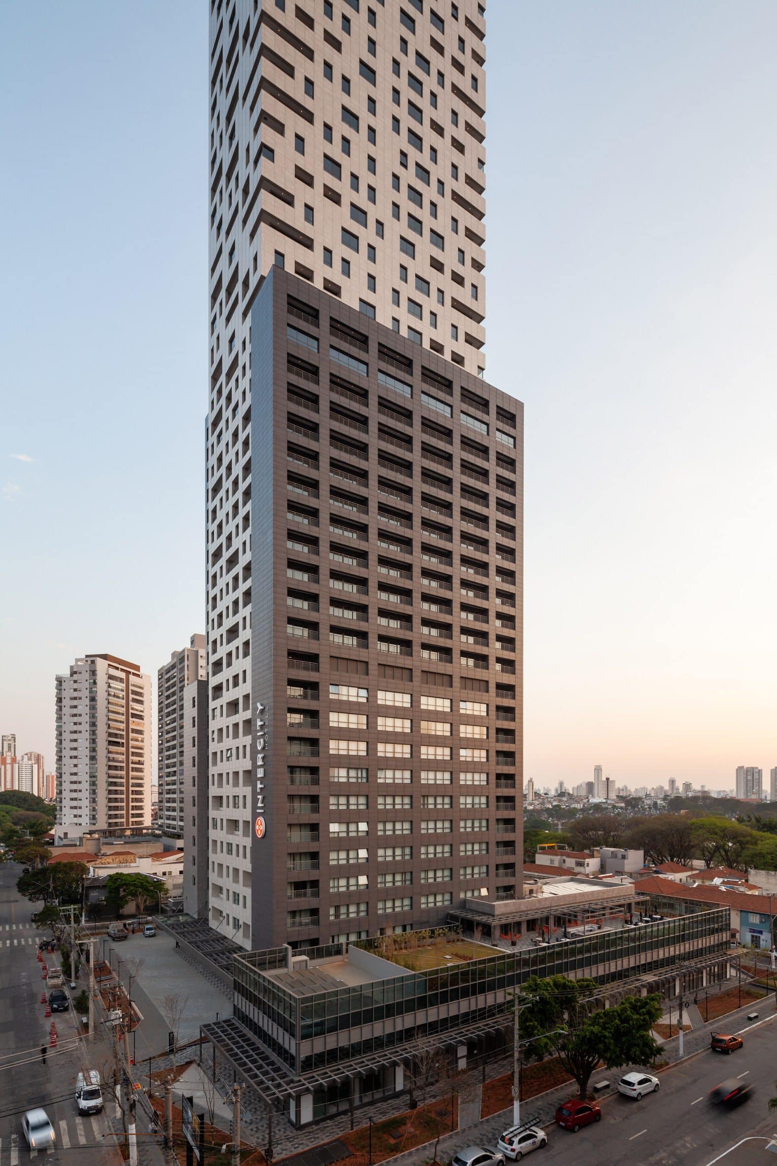lower volumes of the building