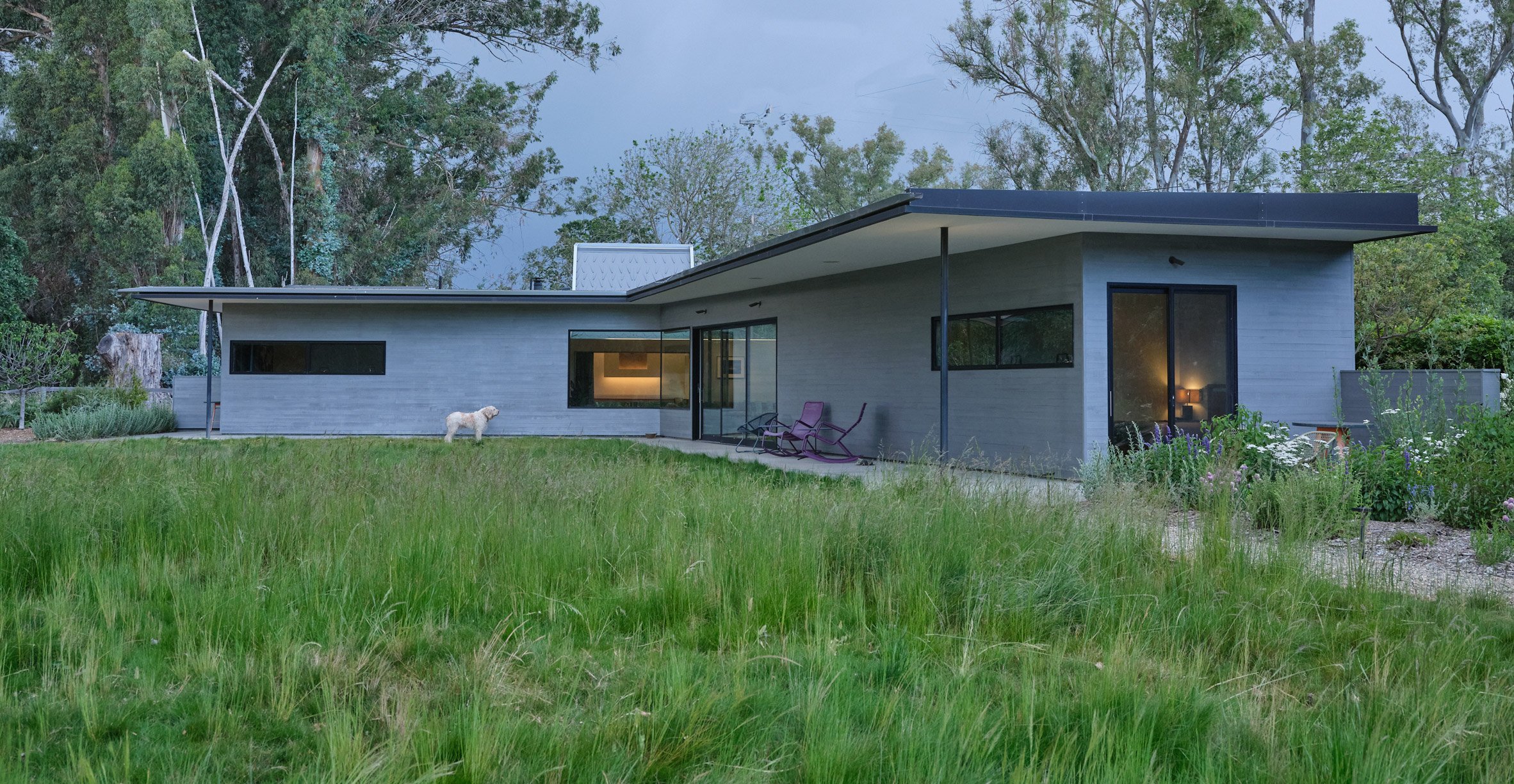 Low-slung home belonging to Neal Schwartz in Sonoma, California