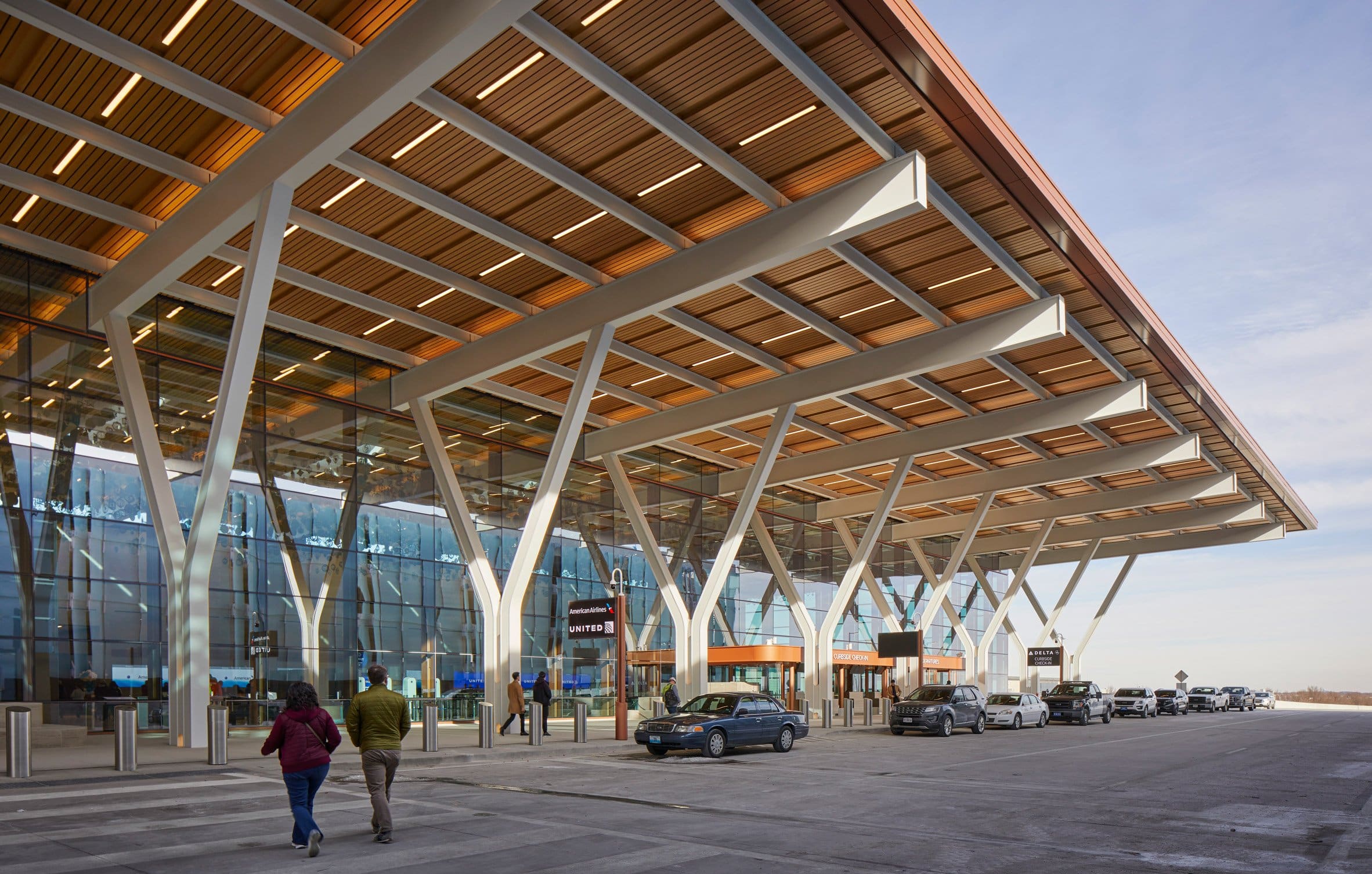 Departures gate with cars