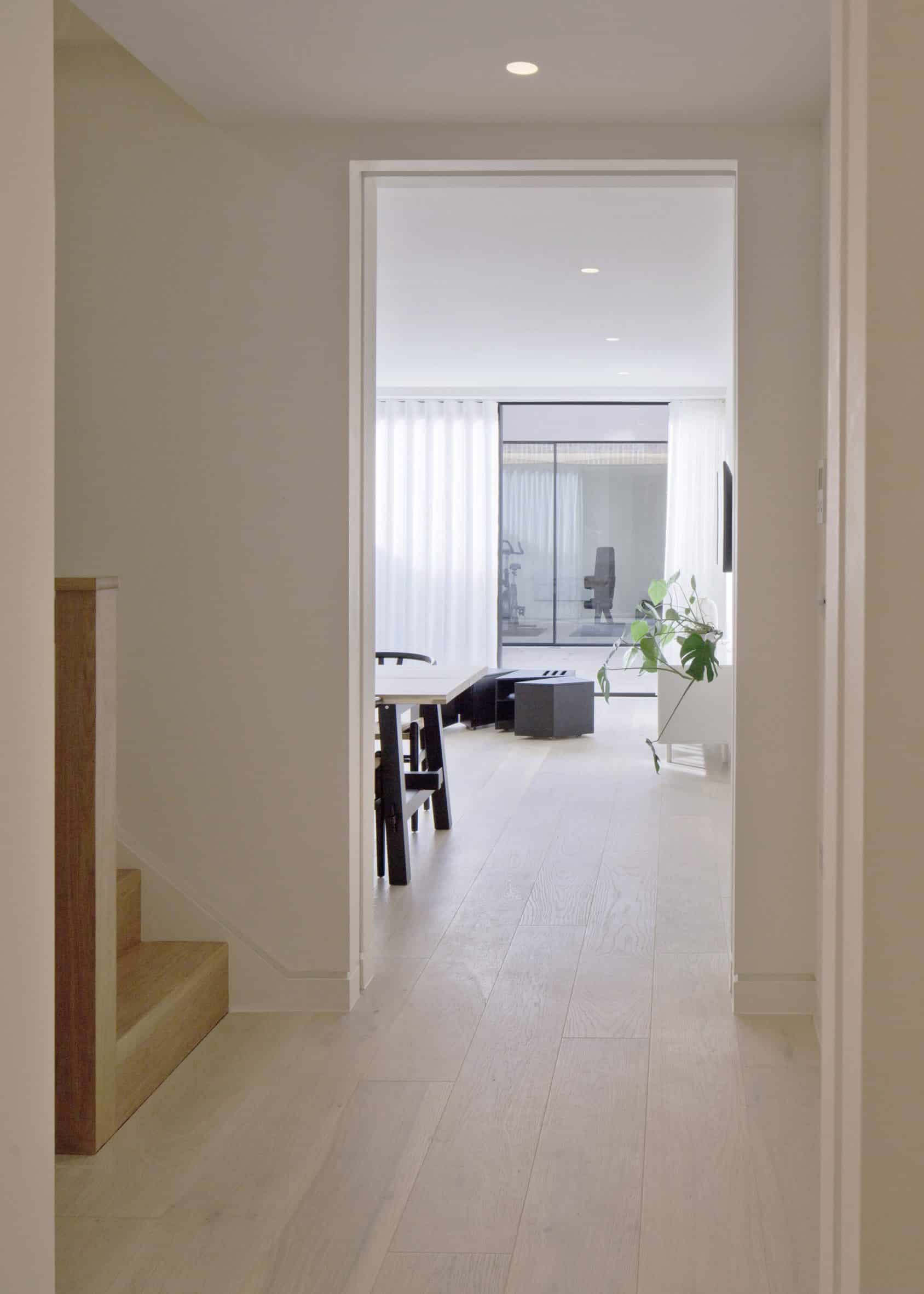 Kitchen and living space sunken below street level