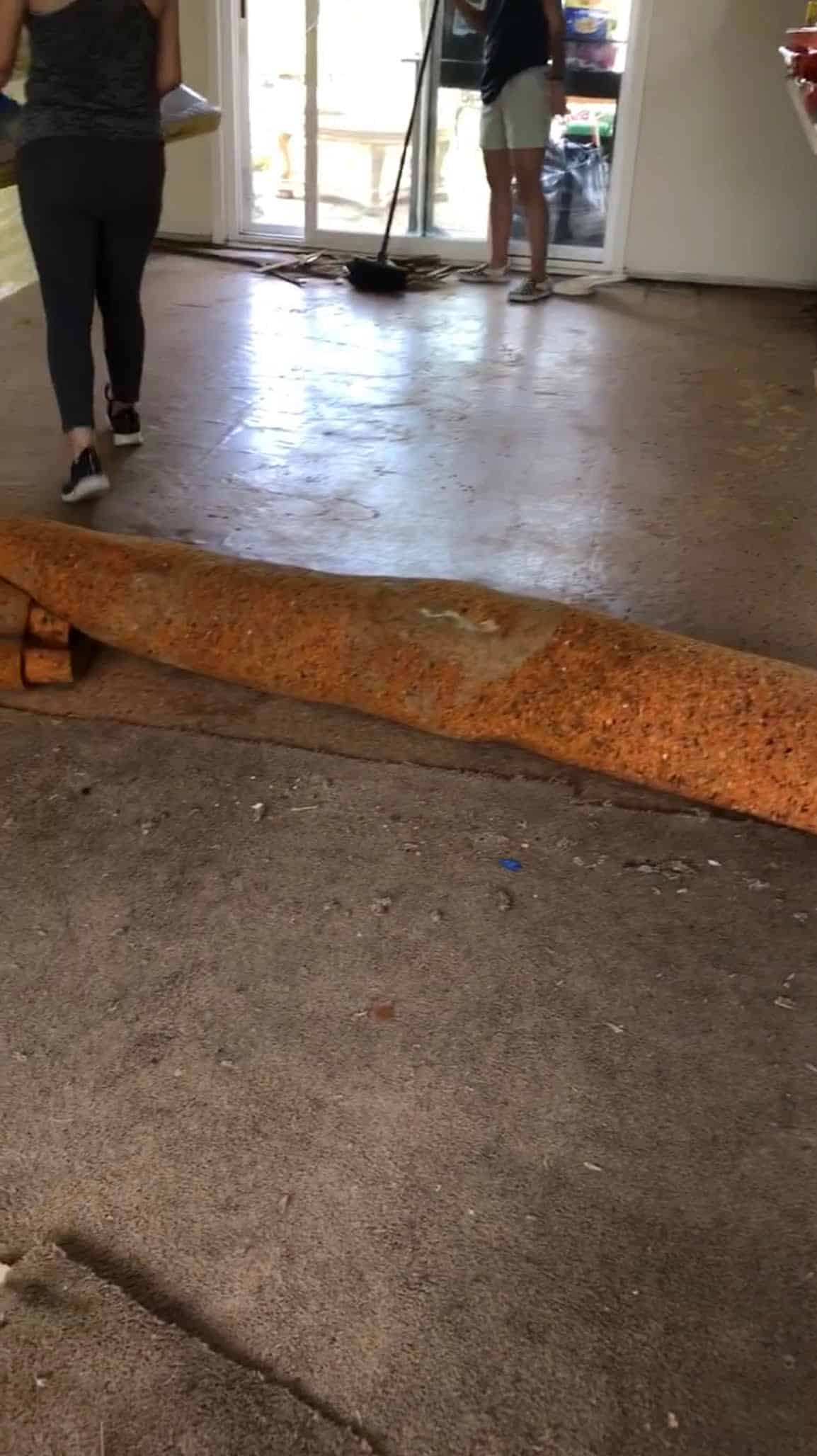 Photo of a room with the floor ripped up