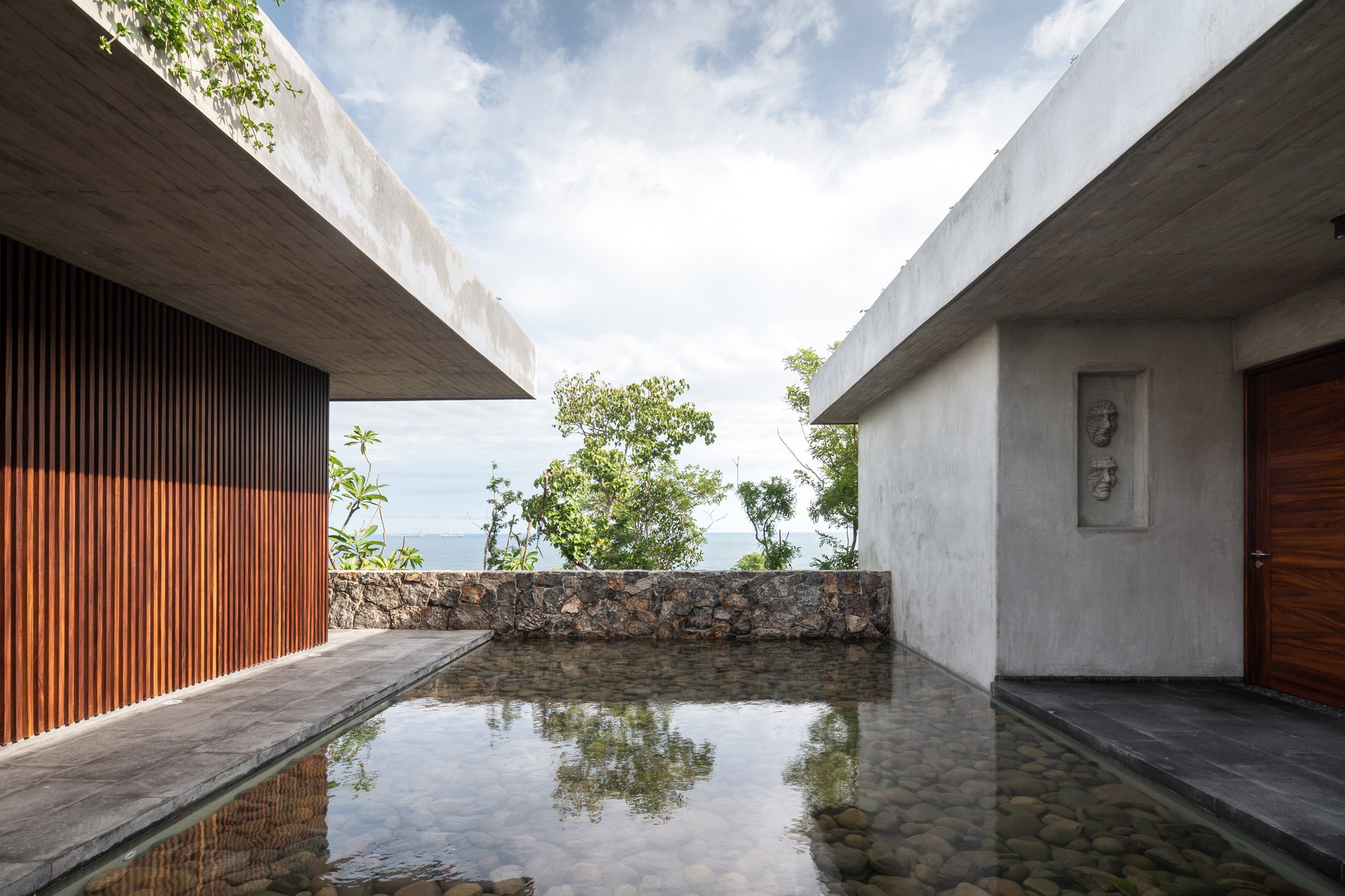 Ocean view at concrete Casa Mateo in Mexico