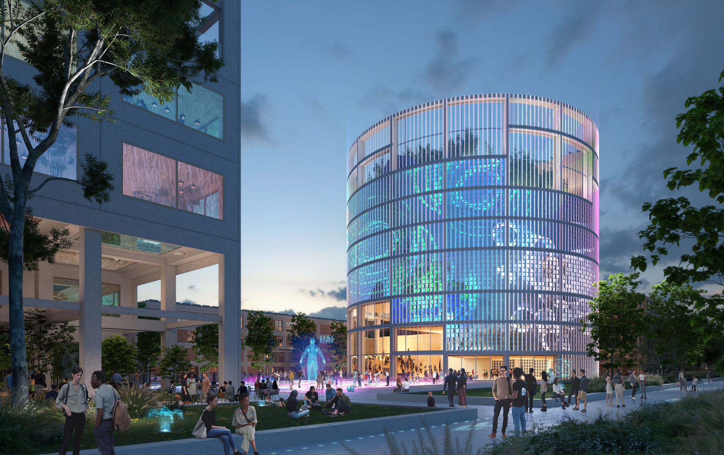 Circular building with illuminated facade by MVRDV