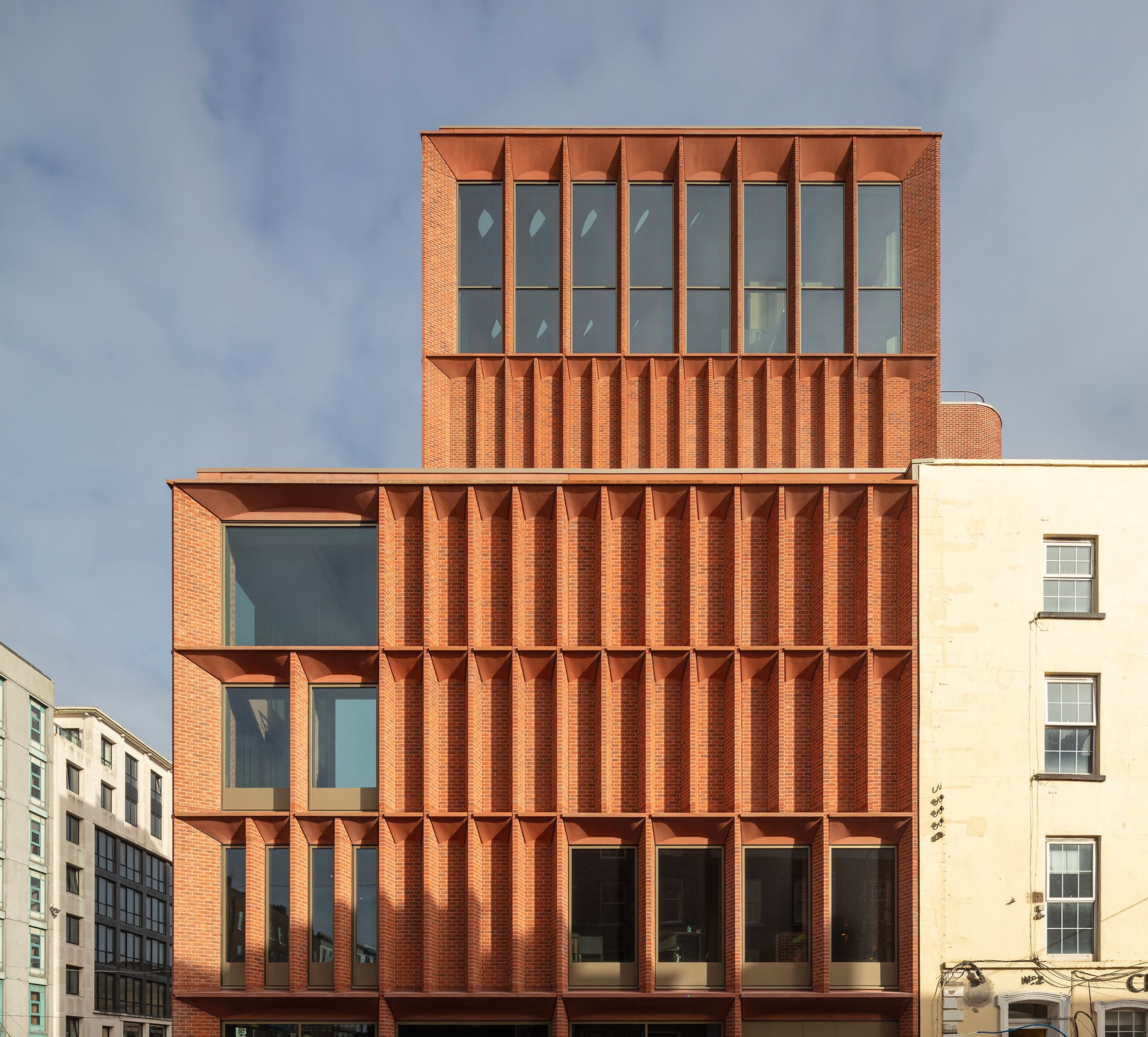The red-brick International Rugby Experience building by Niall McLaughlin Architects on Limerick's high street