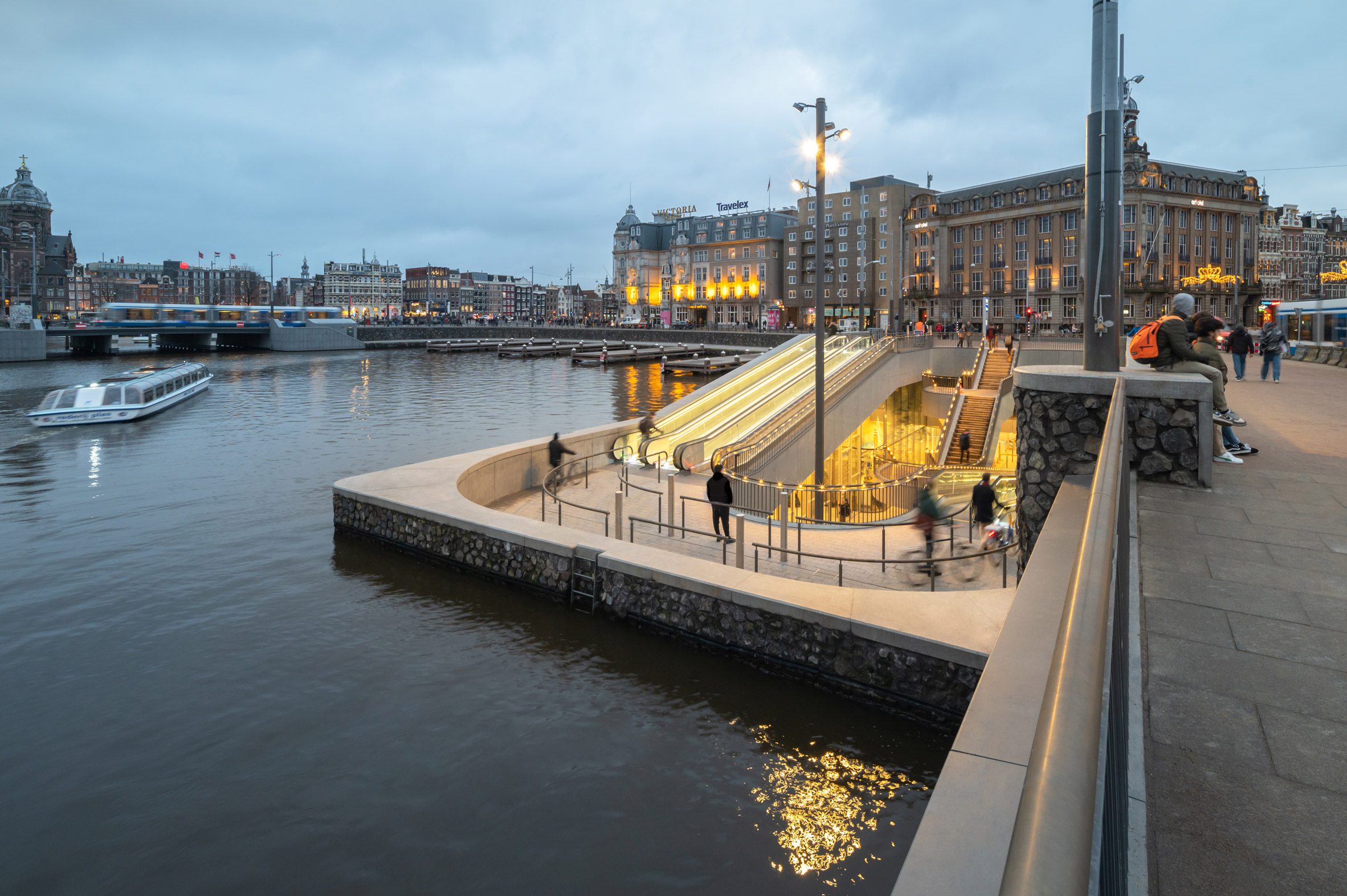 Entrance of Stationsplein bicycle parking in Amsterdam