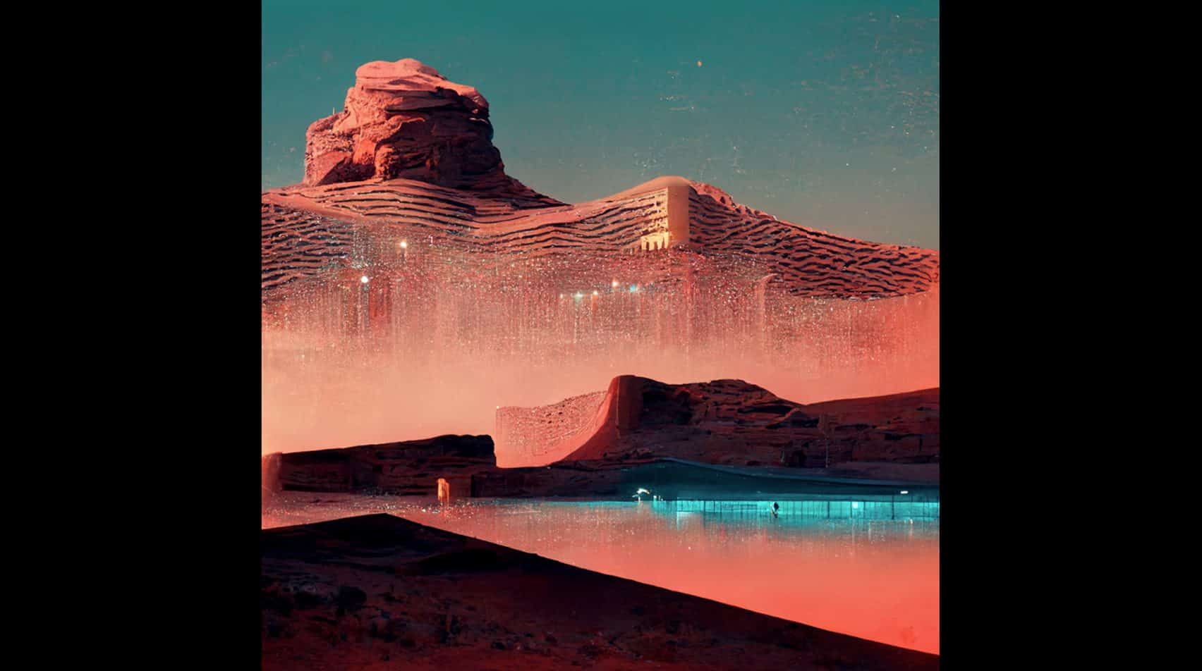 Zaha Hadid imaginary Neom project created using Midjourney
