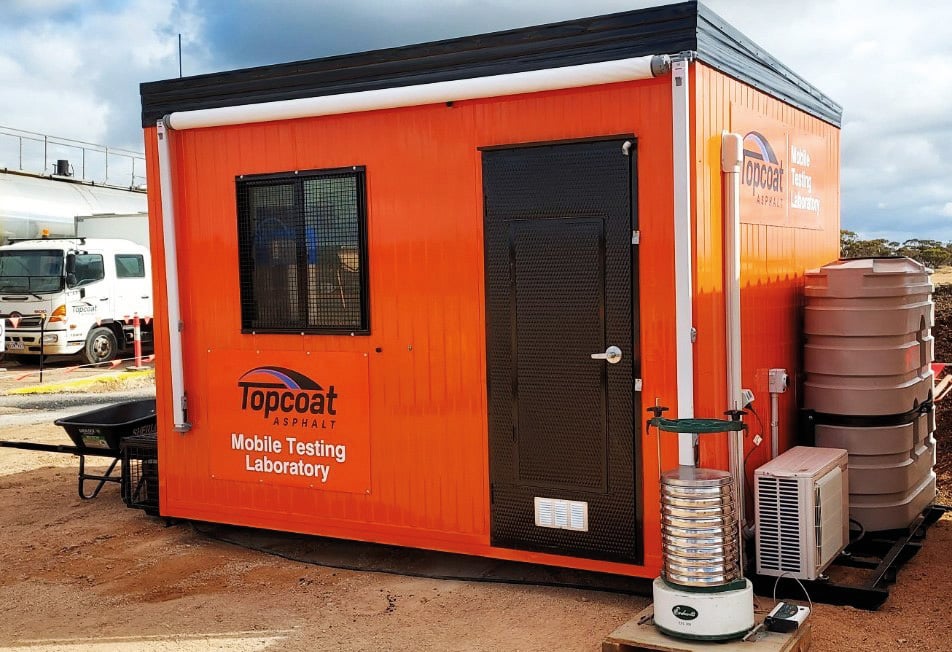 Topcoat Asphalt’s on-site mobile laboratory.