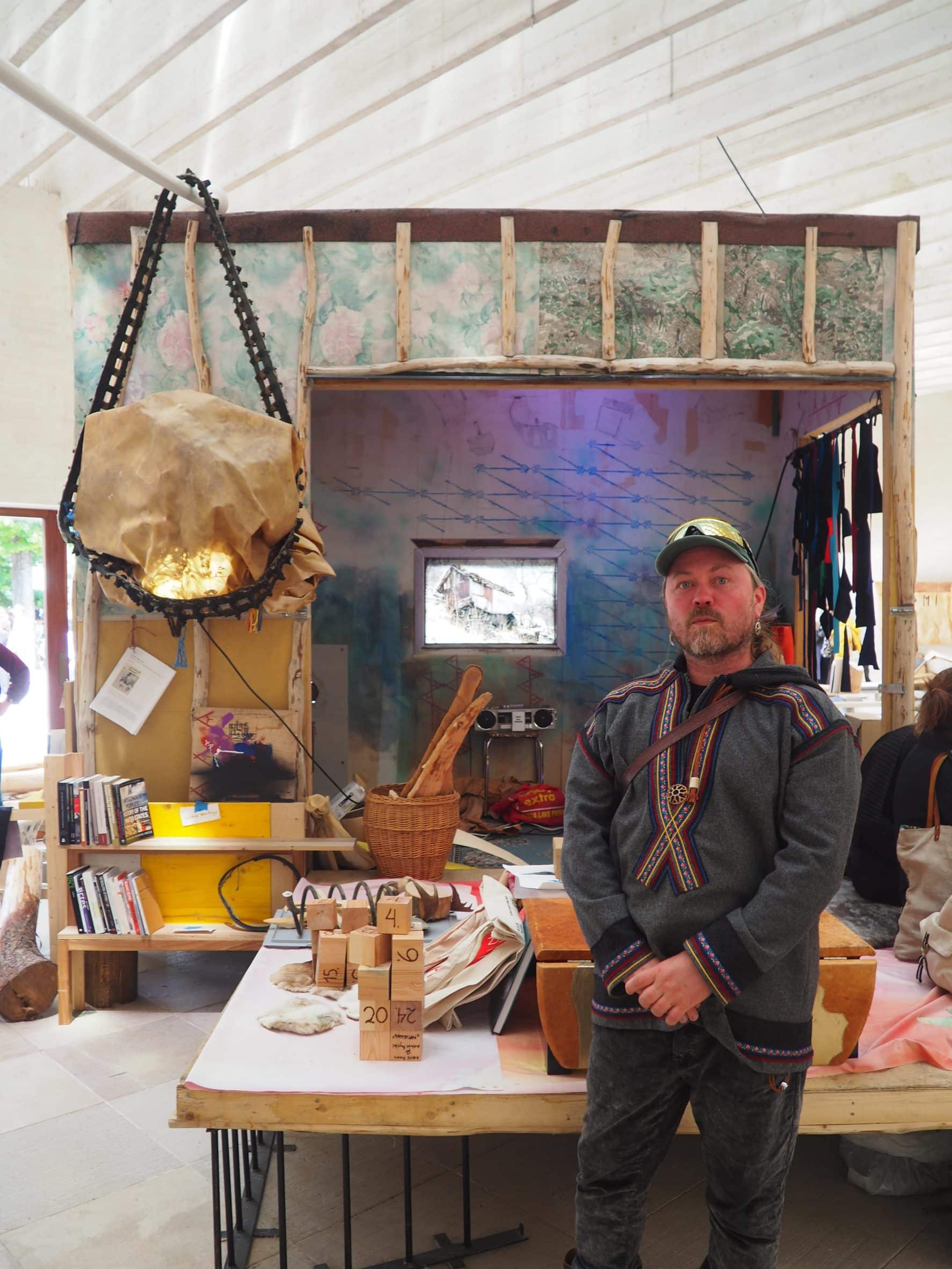Sámi-Norwegian architect Joar Nango at the Nordic Pavilion
