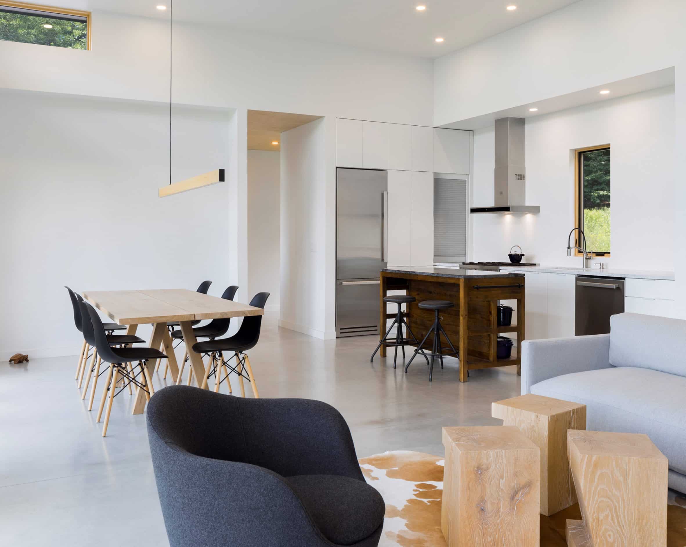 Dark wood and marble kitchen island