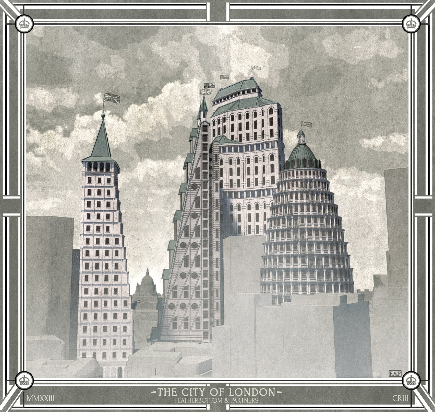 City of London skyscrapers reimagined for King Charles III's coronation