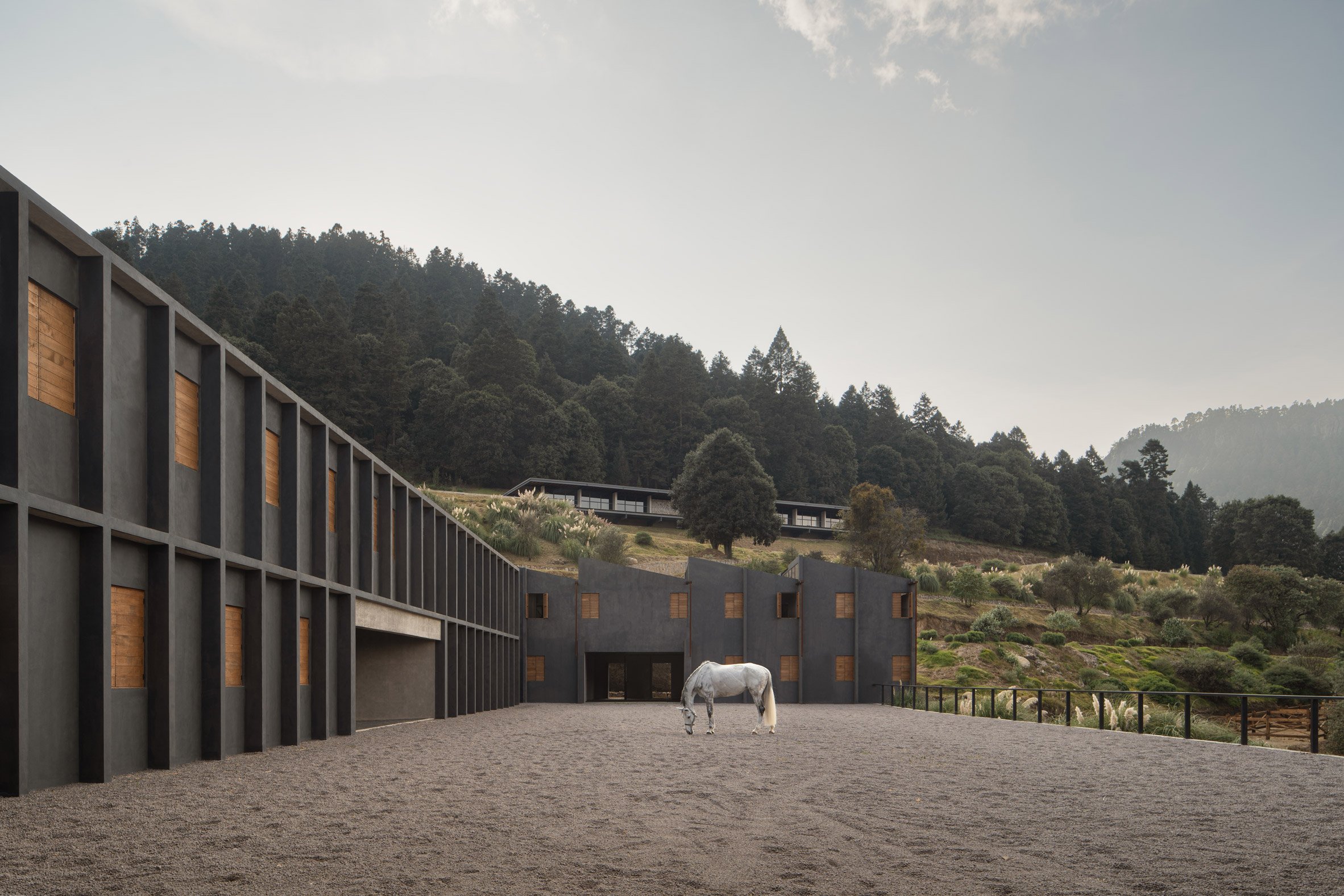 Sawtooth roof on a grey stable