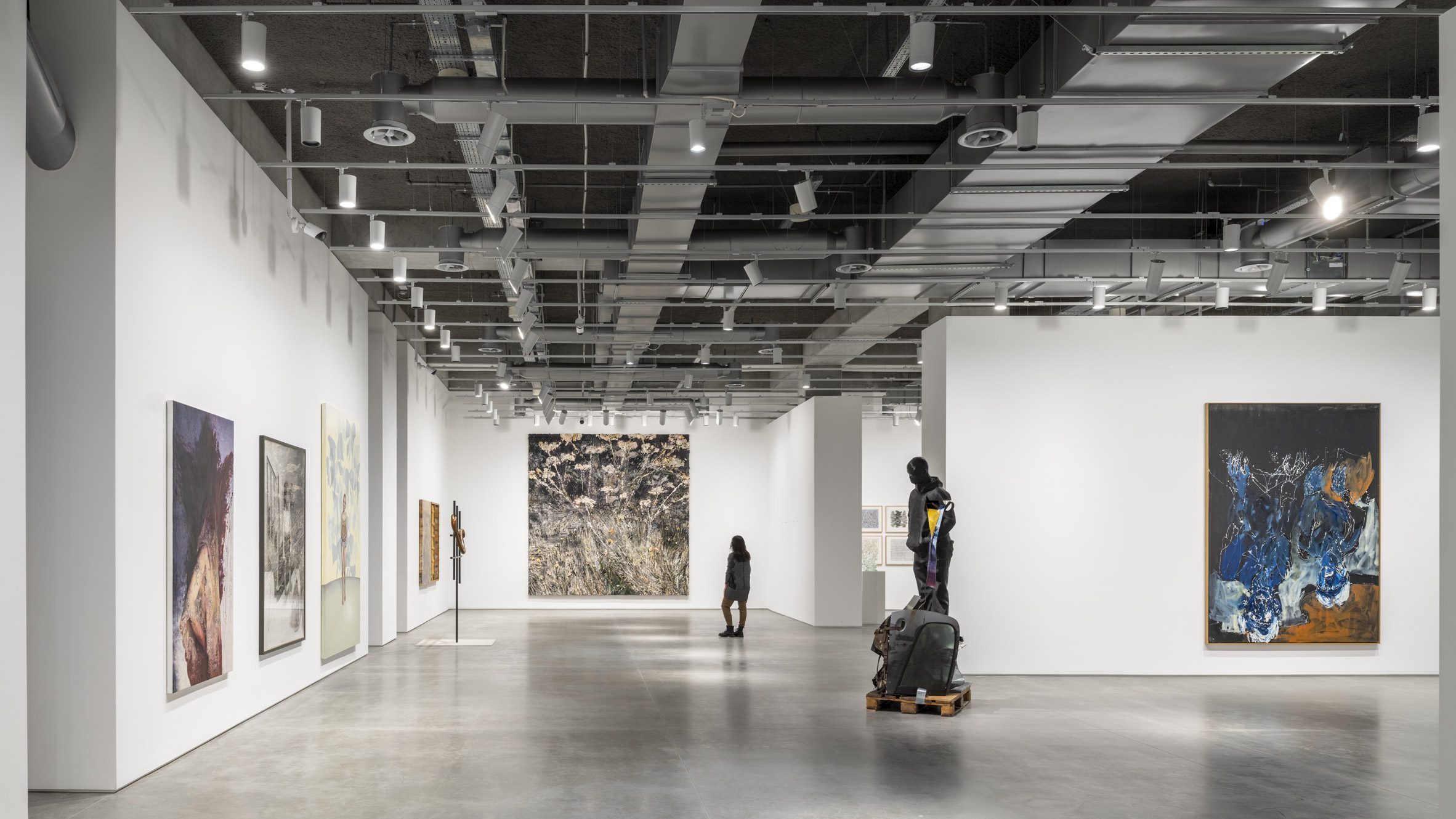 White-walled art gallery