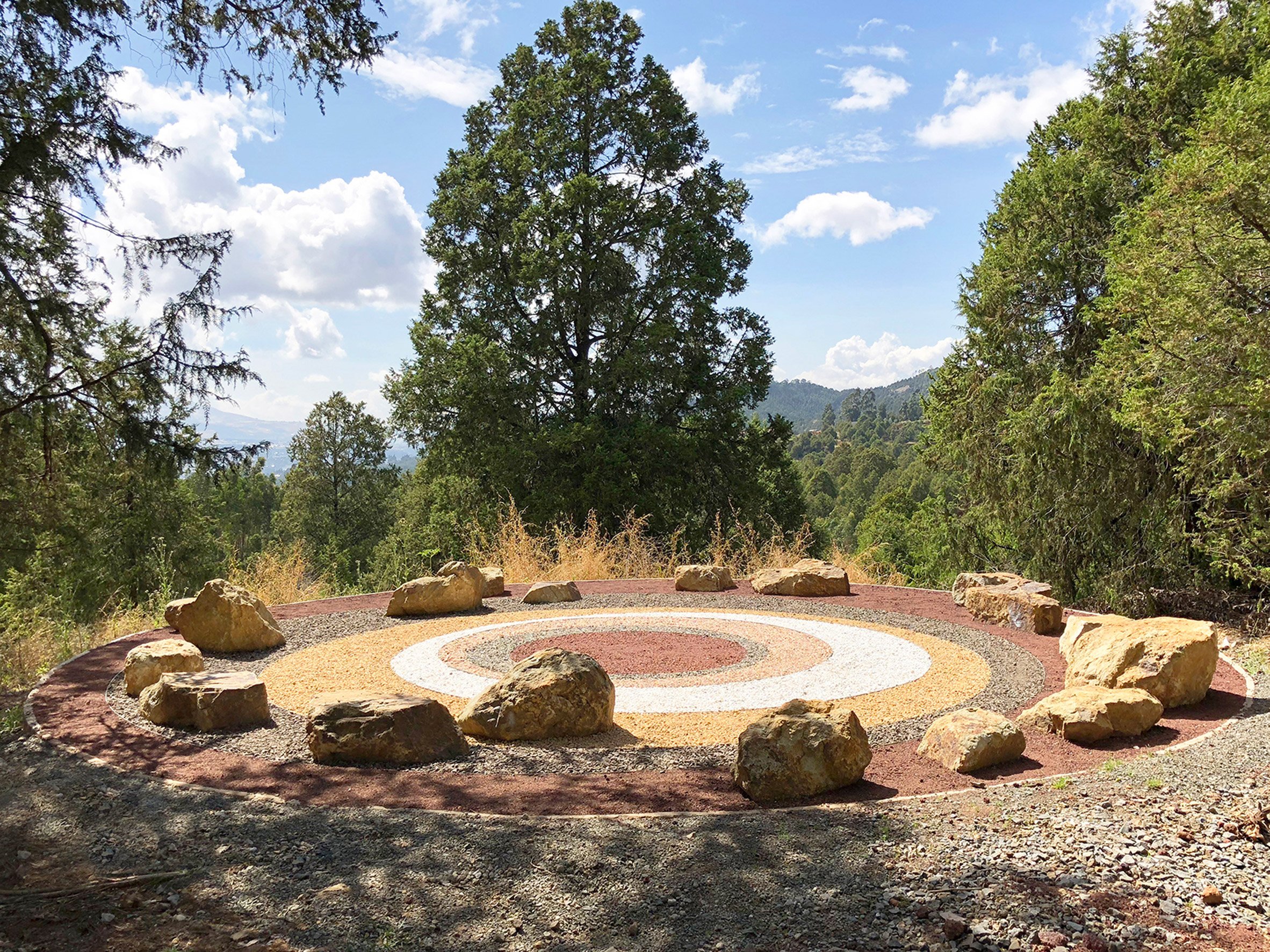 Earthy pavilion on a hillside at Meles Zenawi Memorial Park