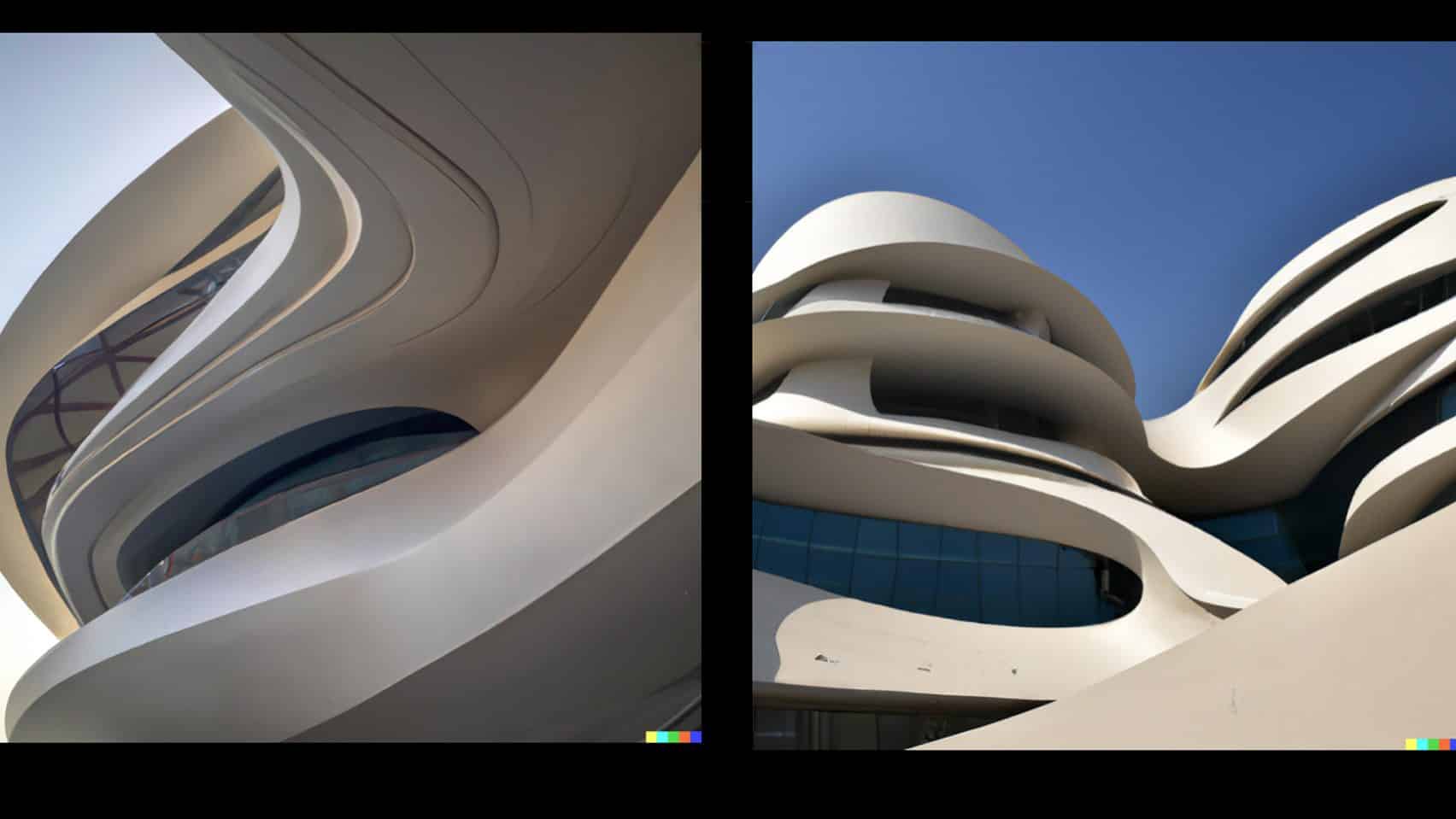 Zaha Hadid images created using DALL-E 2