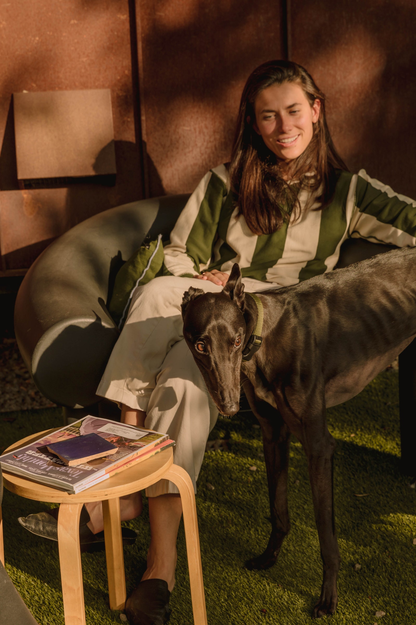 Katie Spies with her dog George the inspiration behind her brand Maevs mission to make raw food for dogs