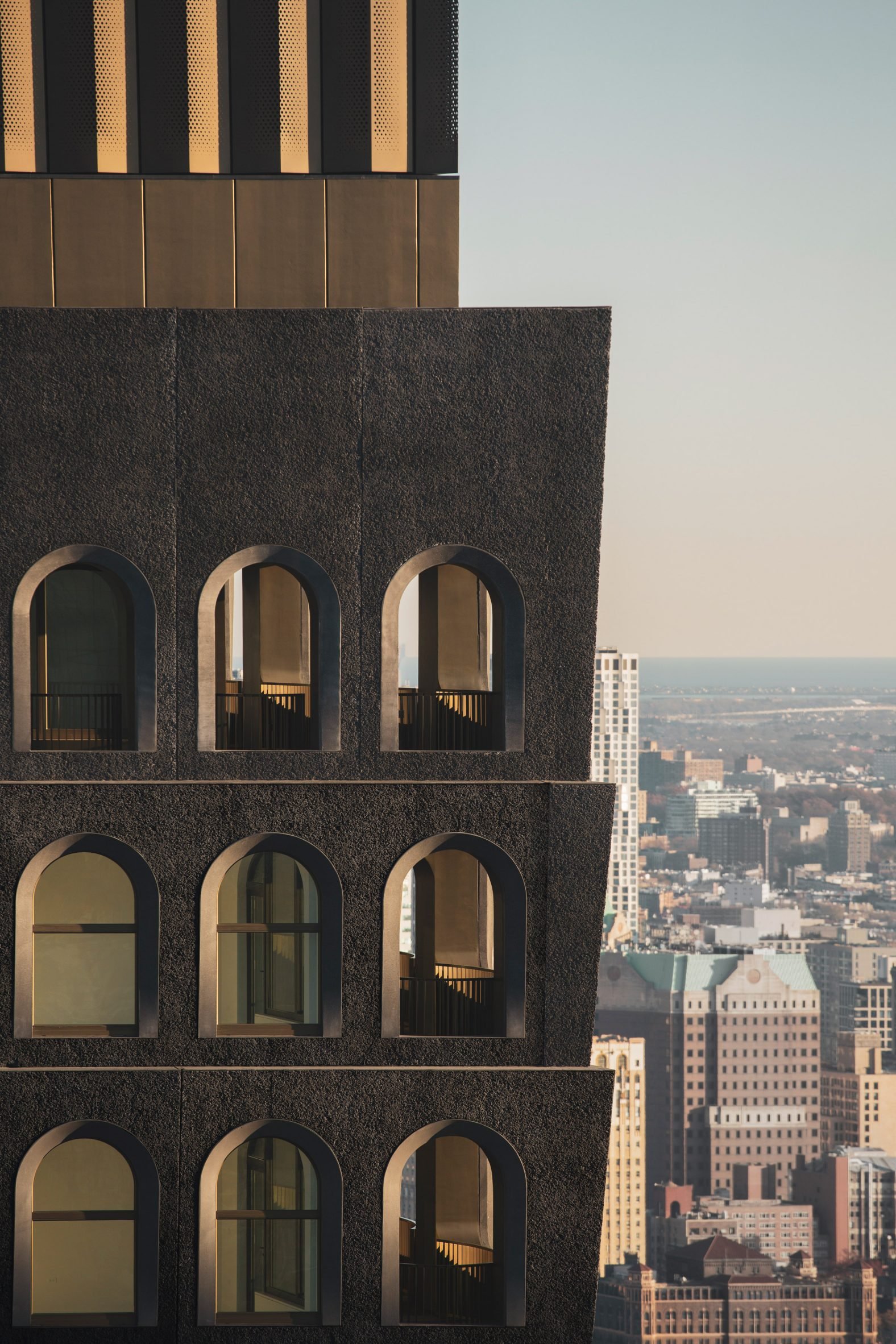 Facade view with Manhattan in the background