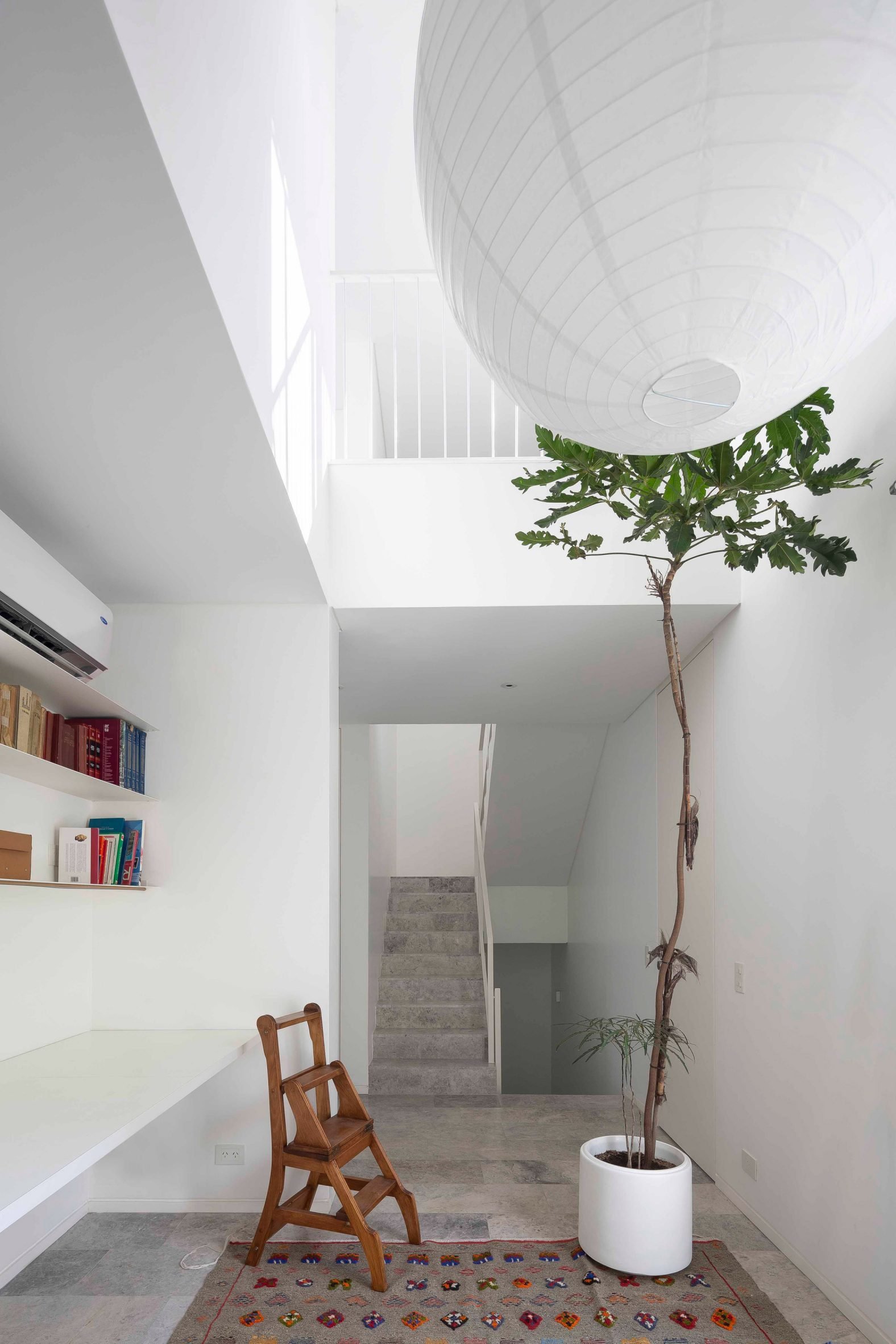 White walls and wooden accents
