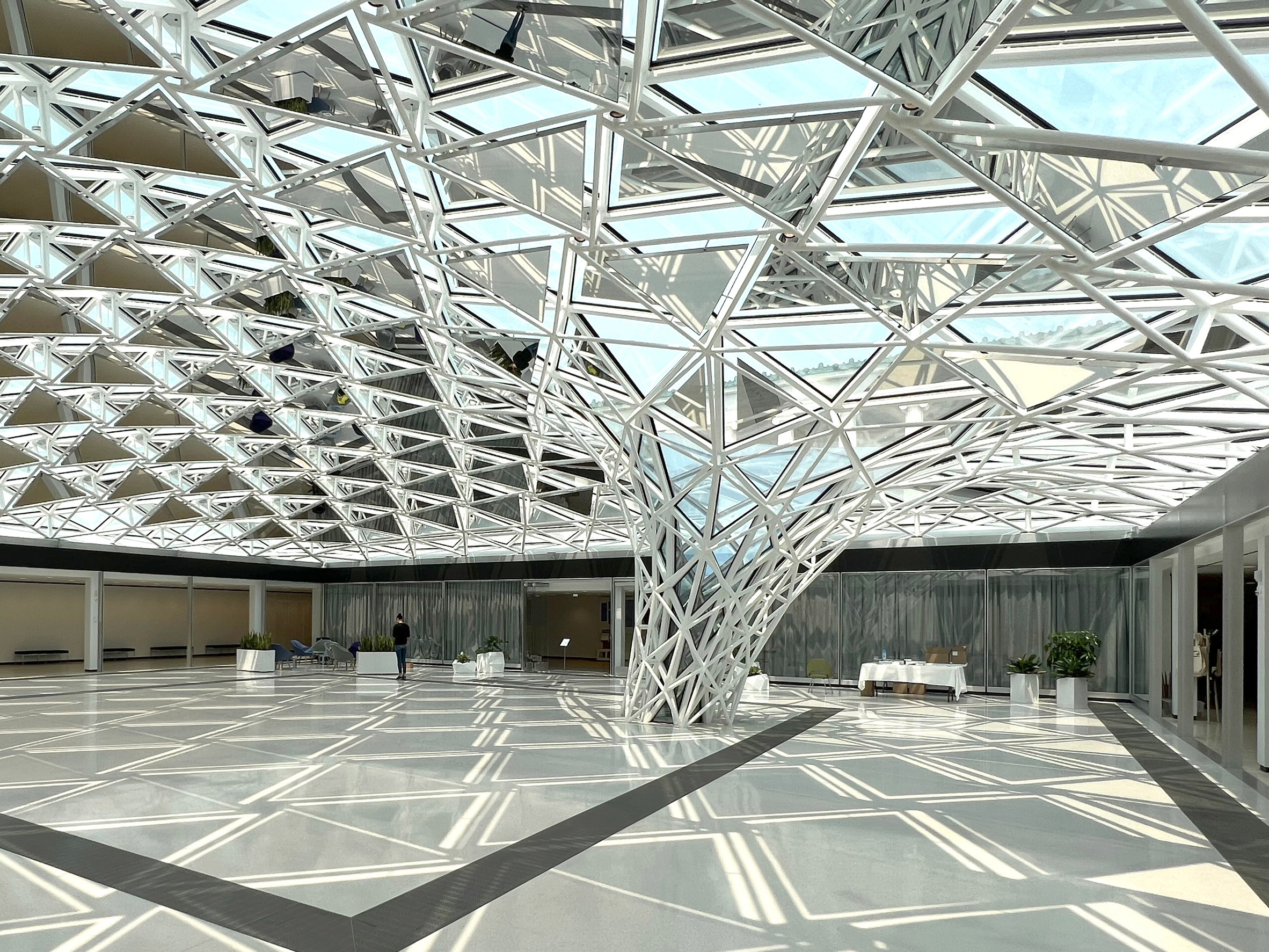 Glass canopy at buffalo museum