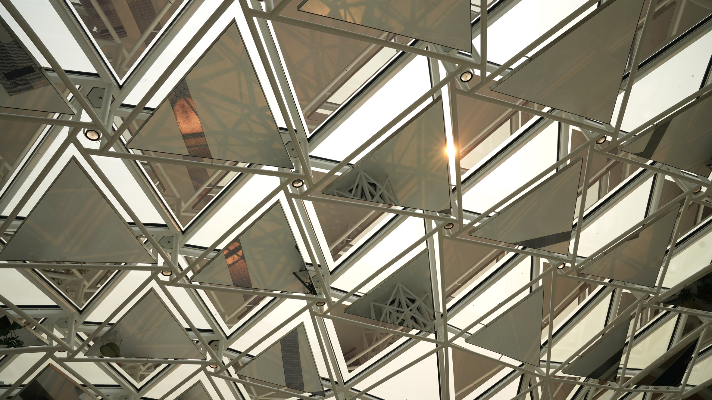 Close up view of panels