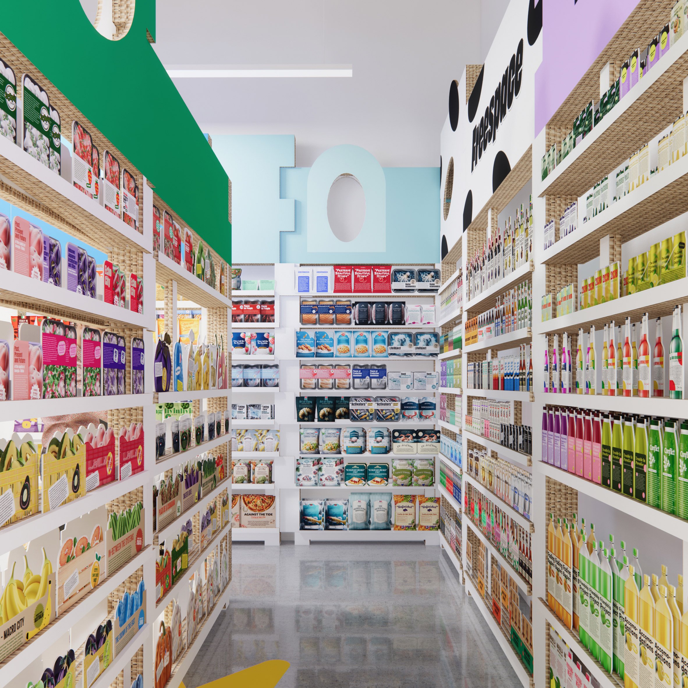 Cardboard products inside Latvian Pavilion at Venice Architecture Biennale