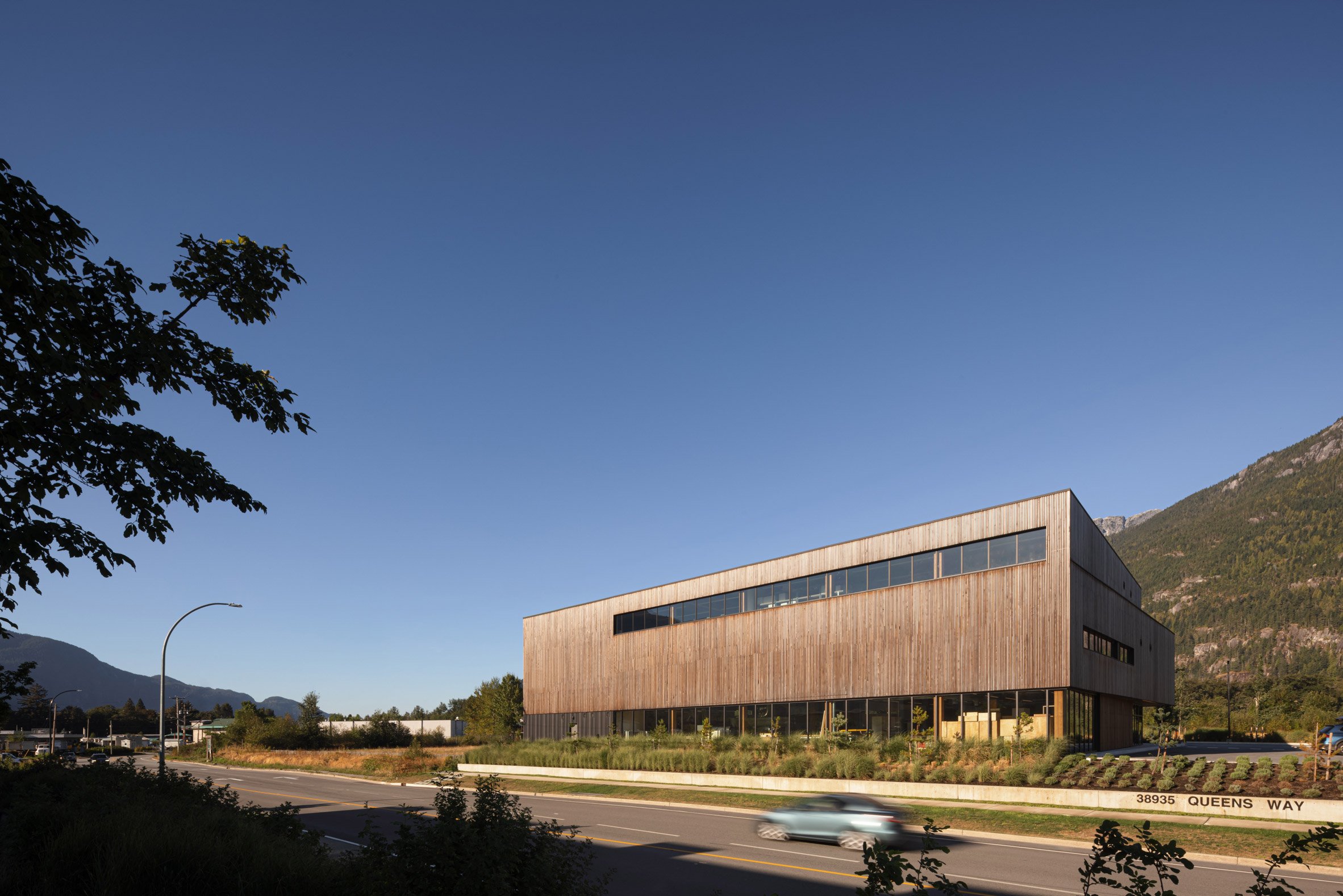 Cedar slatted facade
