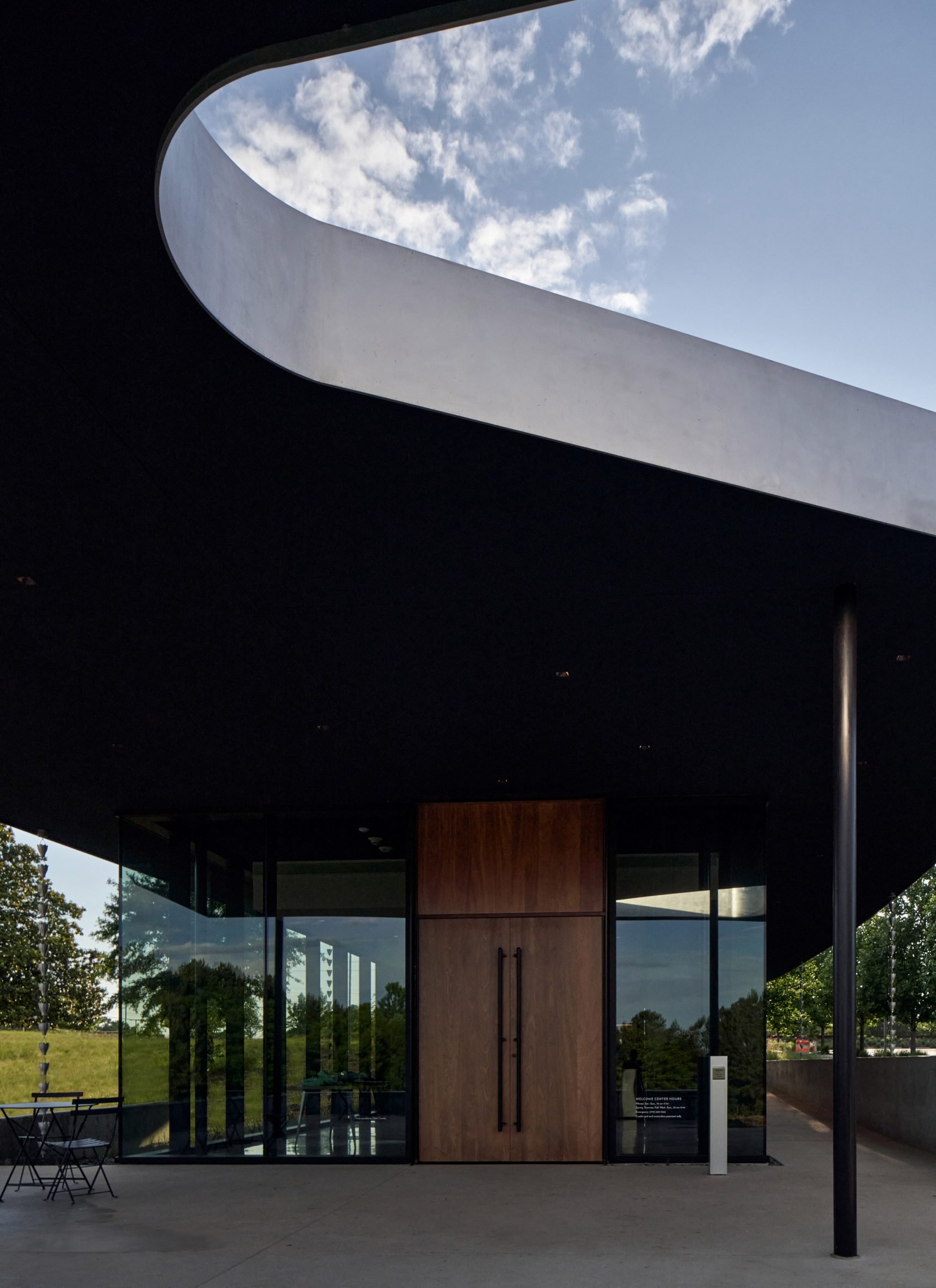 Concrete base of visitor centre by In Situ Studio