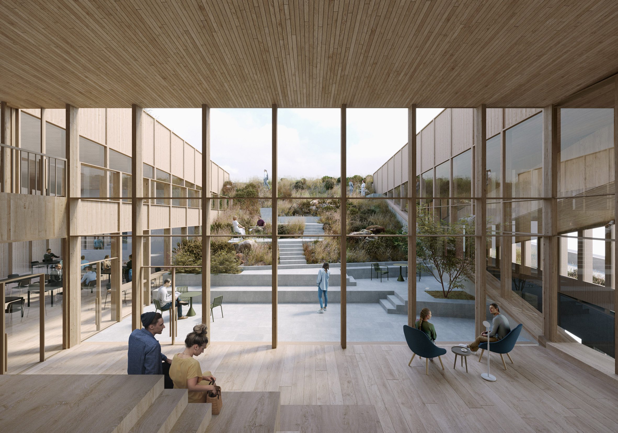 Terraced ramp at ferry terminal by Henning Larsen