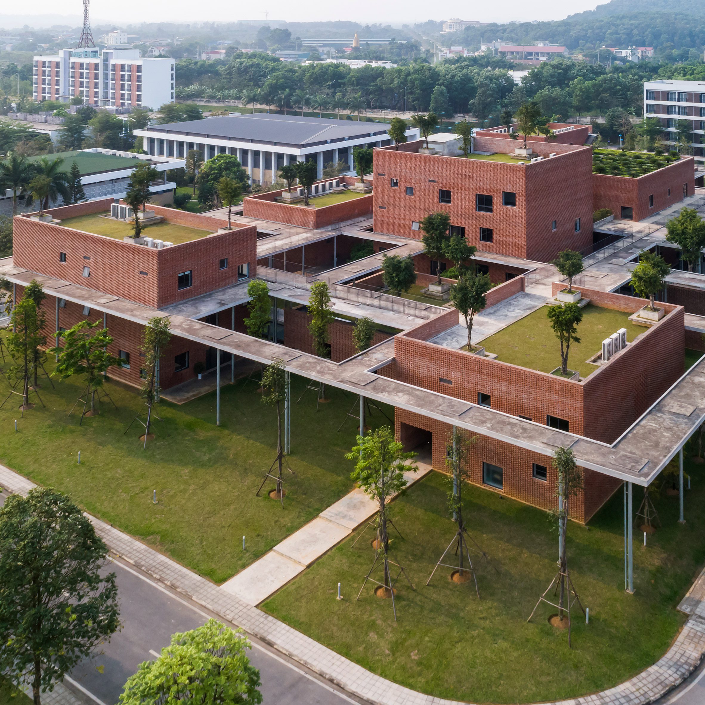 Elevated concrete pathway in Hanoi