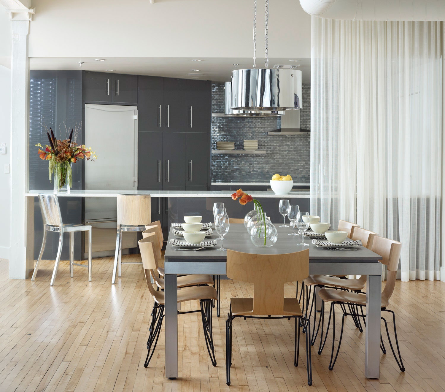 Tom Stringer's catering kitchen features IKEA's Sektion cabinets.