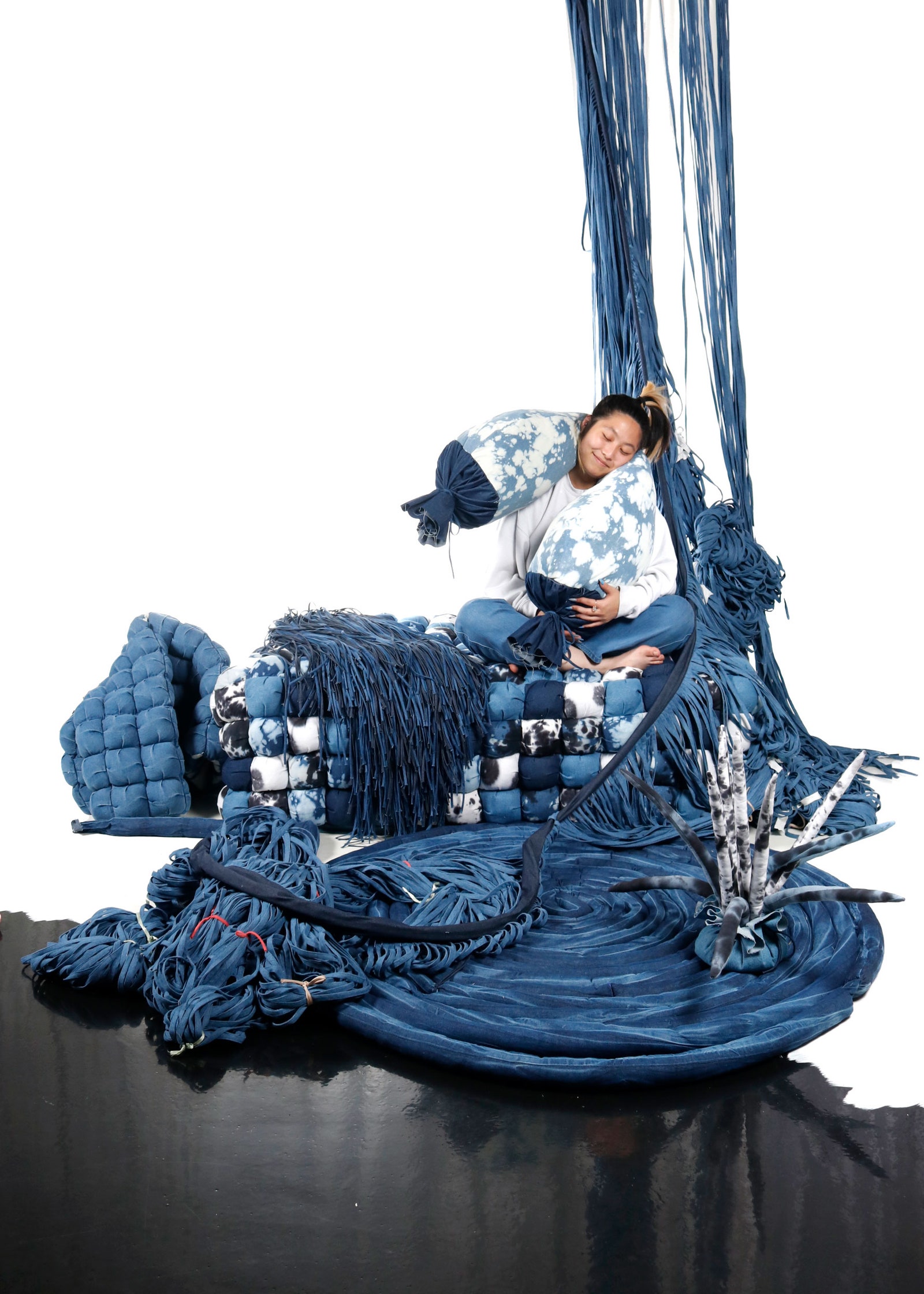 Denim objects for an install mockup by the Los Angelesbased brand 69.