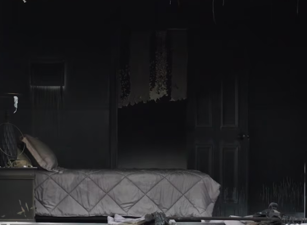 bedroom after a fire