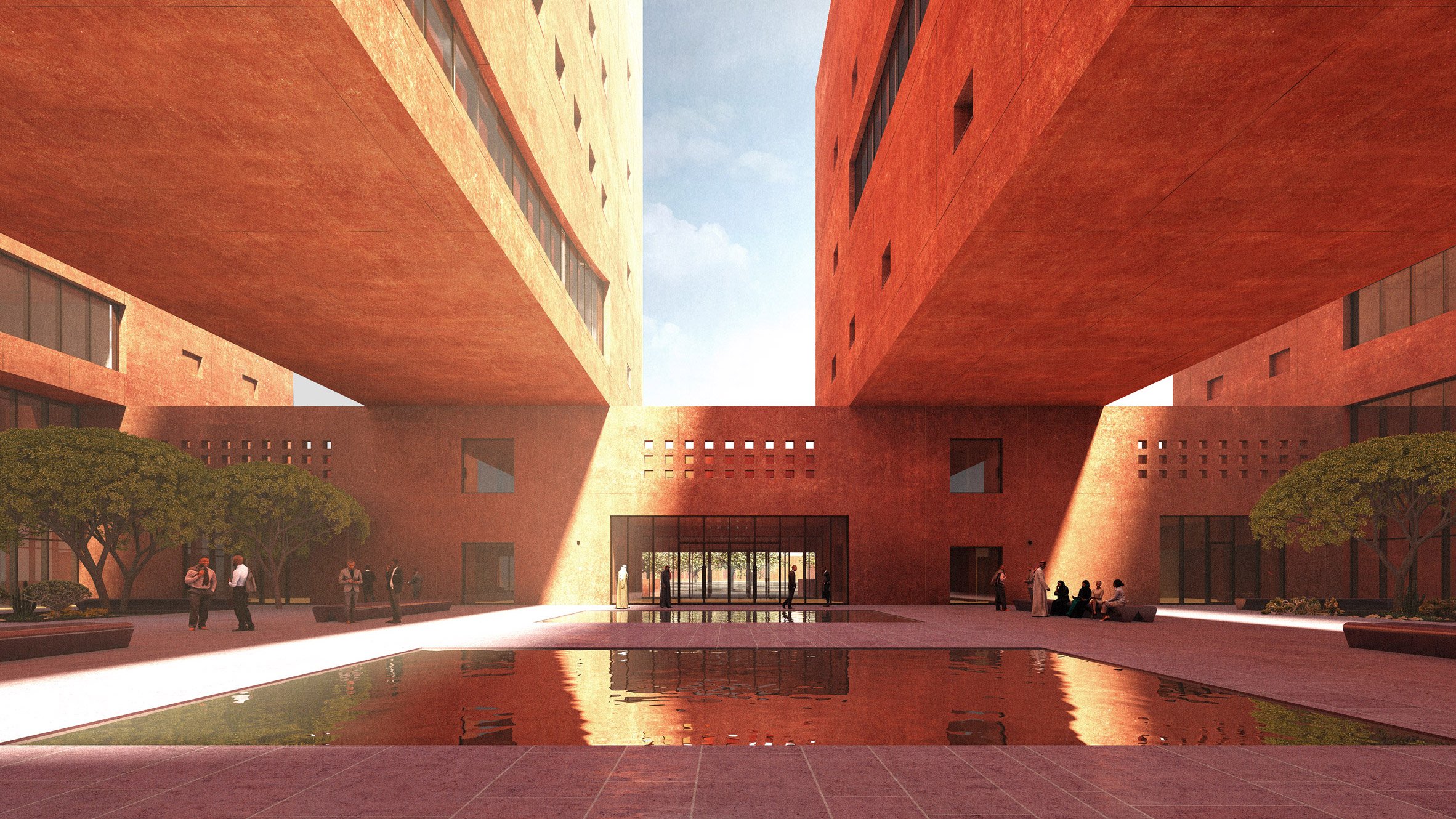 A courtyard of The Africa Institute campus