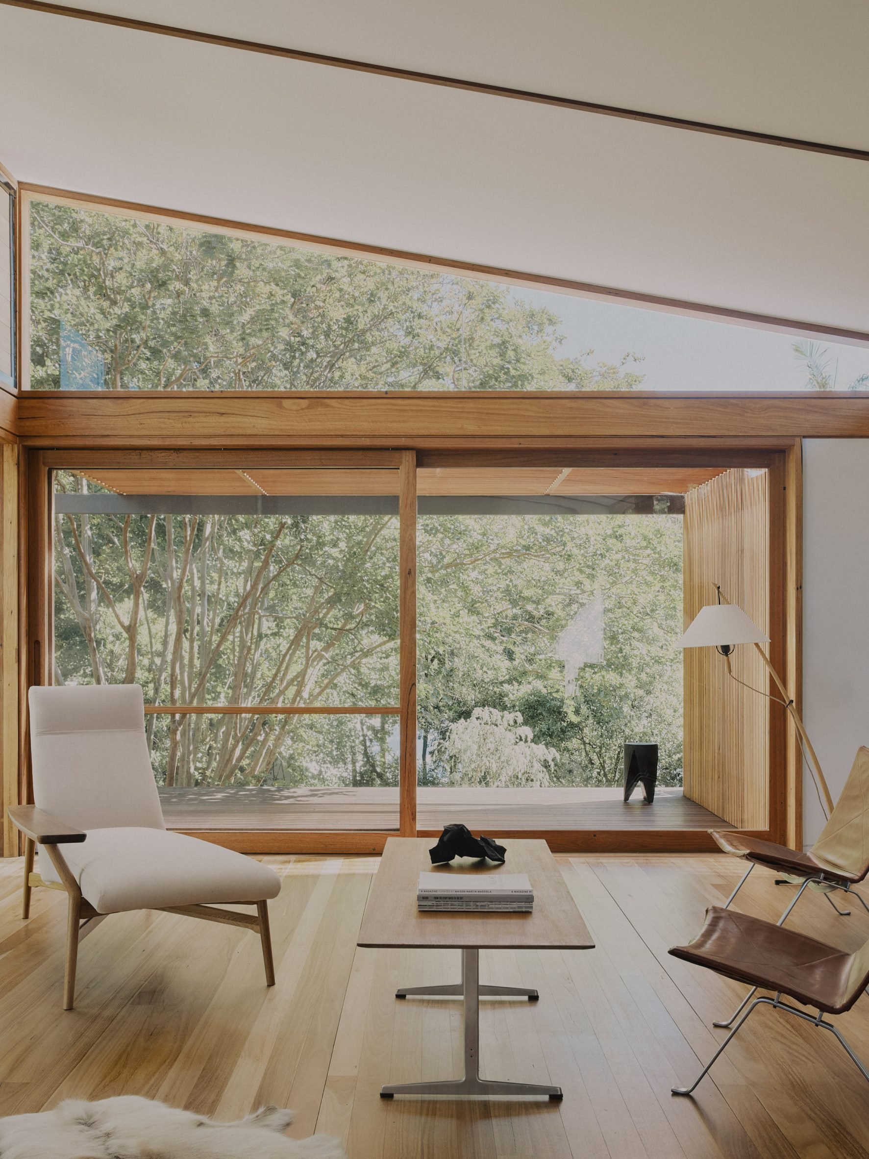 Wood-lined living space