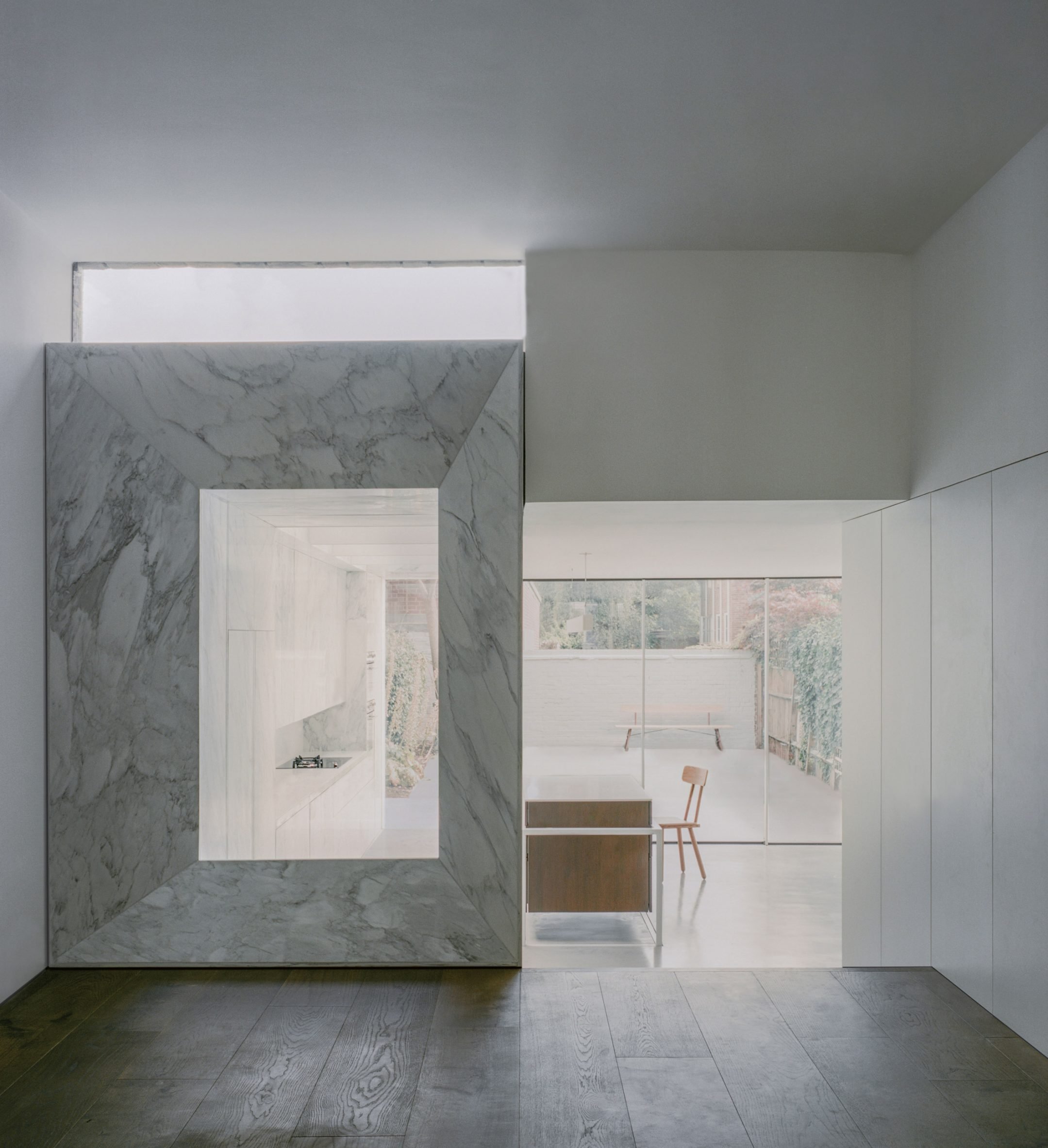 Marble frame inside house