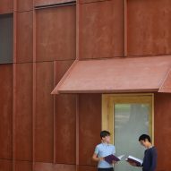 Pupils outside of the David Brownlow Theatre