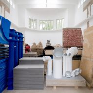 Materials store in Open for Maintenance, the German Pavilion at the Venice Architecture Biennale 2023