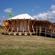 Glastonbury's mushroom mycelium pavilion